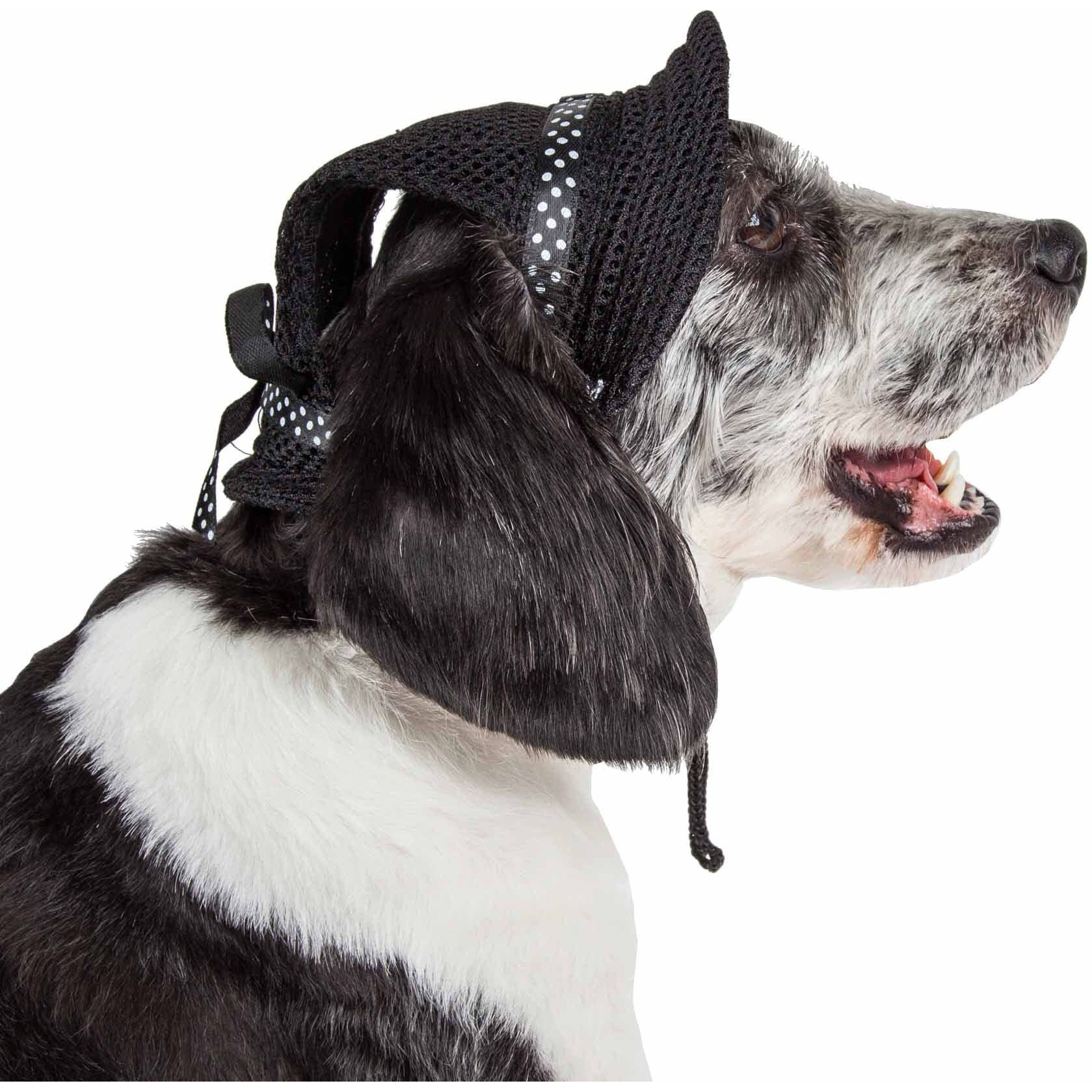 Pet Life 'sea Spot Sun' Uv Protectant Adjustable Fashion Mesh Brimmed Dog Hat Cap(D0102H70Z0V.)