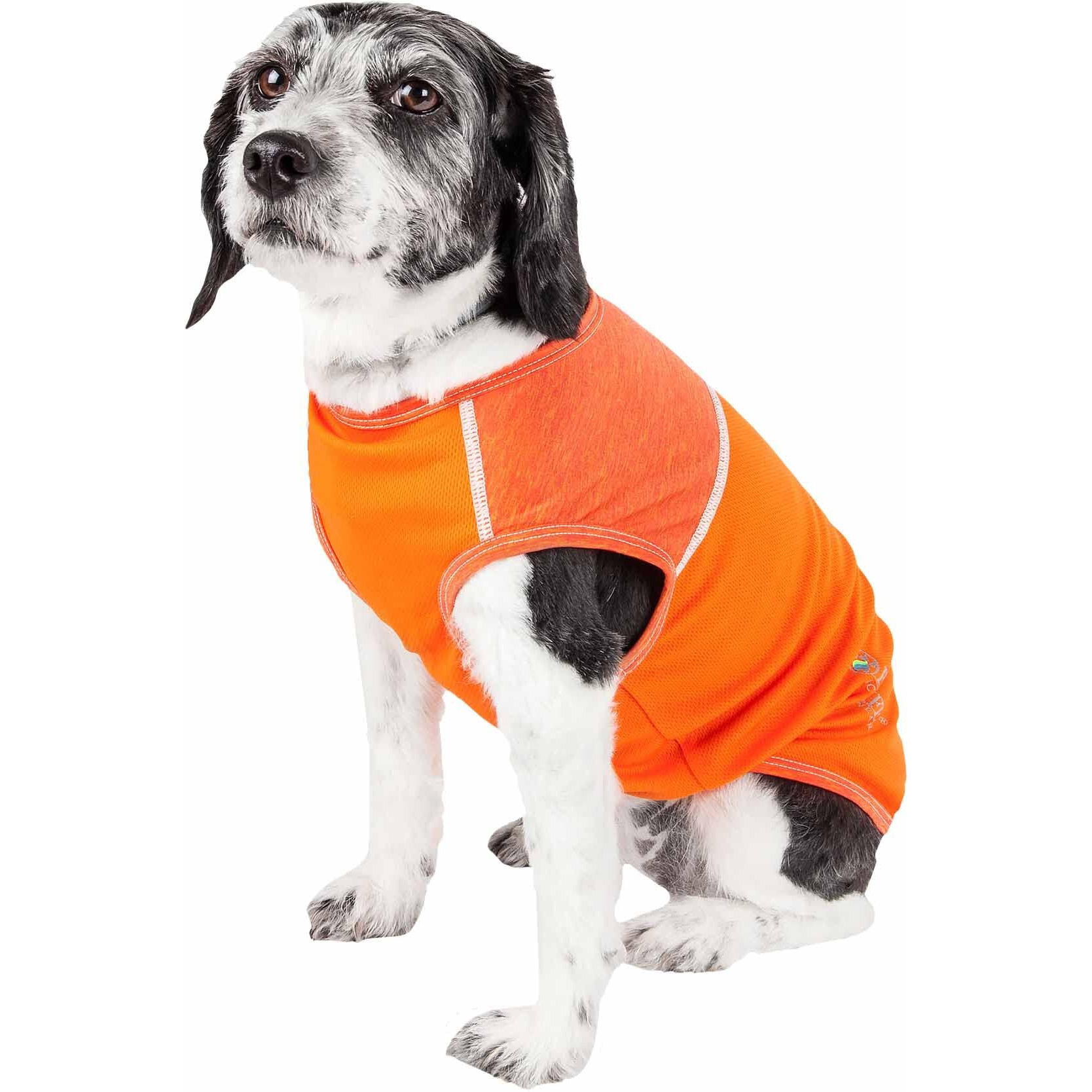 Pet Life Active 'Aero-Pawlse' Heathered Quick-Dry And 4-Way Stretch-Performance Dog Tank Top T-Shirt(D0102H7LT4A.)