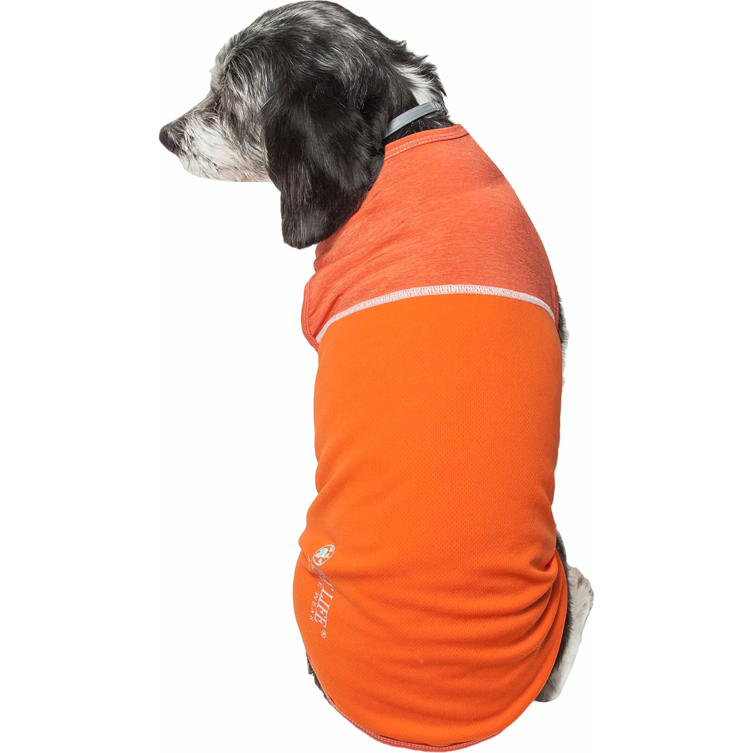 Pet Life Active 'Aero-Pawlse' Heathered Quick-Dry And 4-Way Stretch-Performance Dog Tank Top T-Shirt(D0102H7LT4A.)