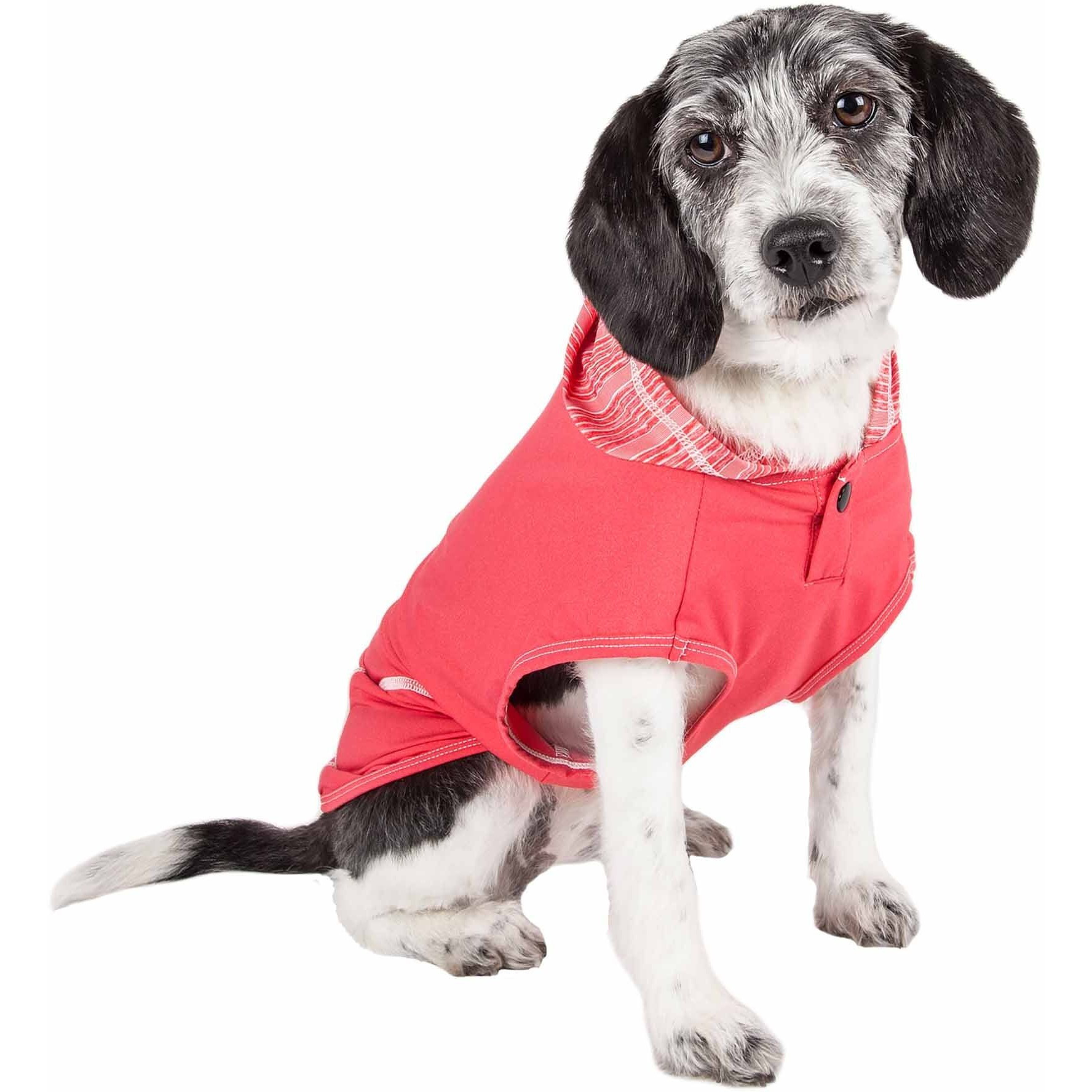 Pet Life Active 'Pull-Rover' Premium 4-Way Stretch Two-Toned Performance Sleeveless Dog T-Shirt Tank Top Hoodie(D0102H7L3KG.)
