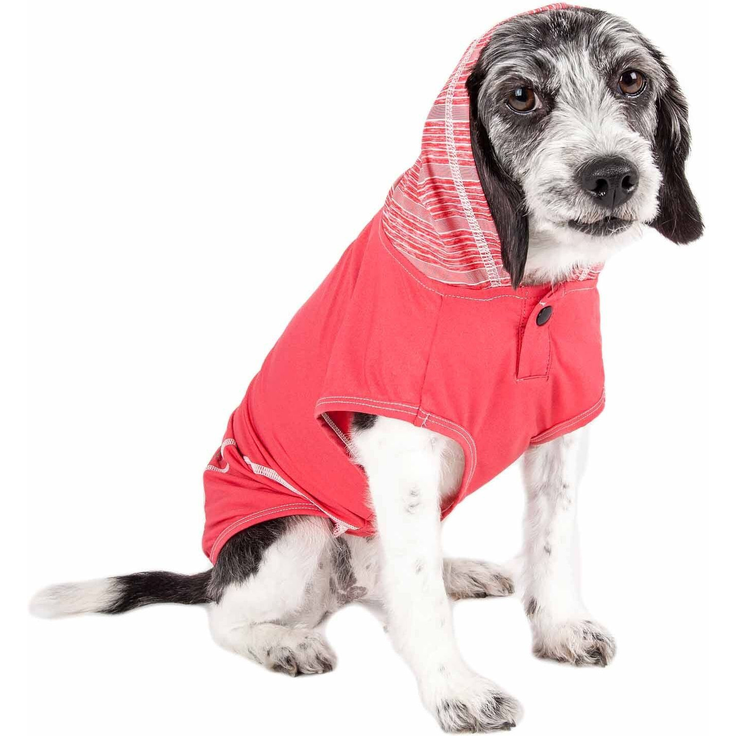 Pet Life Active 'Pull-Rover' Premium 4-Way Stretch Two-Toned Performance Sleeveless Dog T-Shirt Tank Top Hoodie(D0102H7L3KG.)