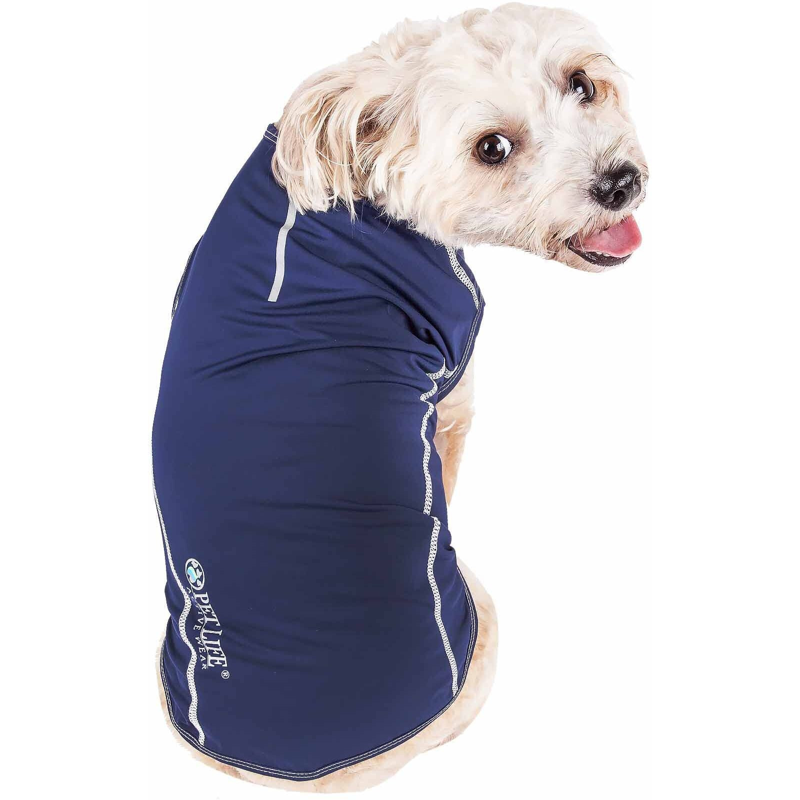 Pet Life Active 'Racerbark' 4-Way Stretch Performance Active Dog Tank Top T-Shirt(D0102H7LF0G.)