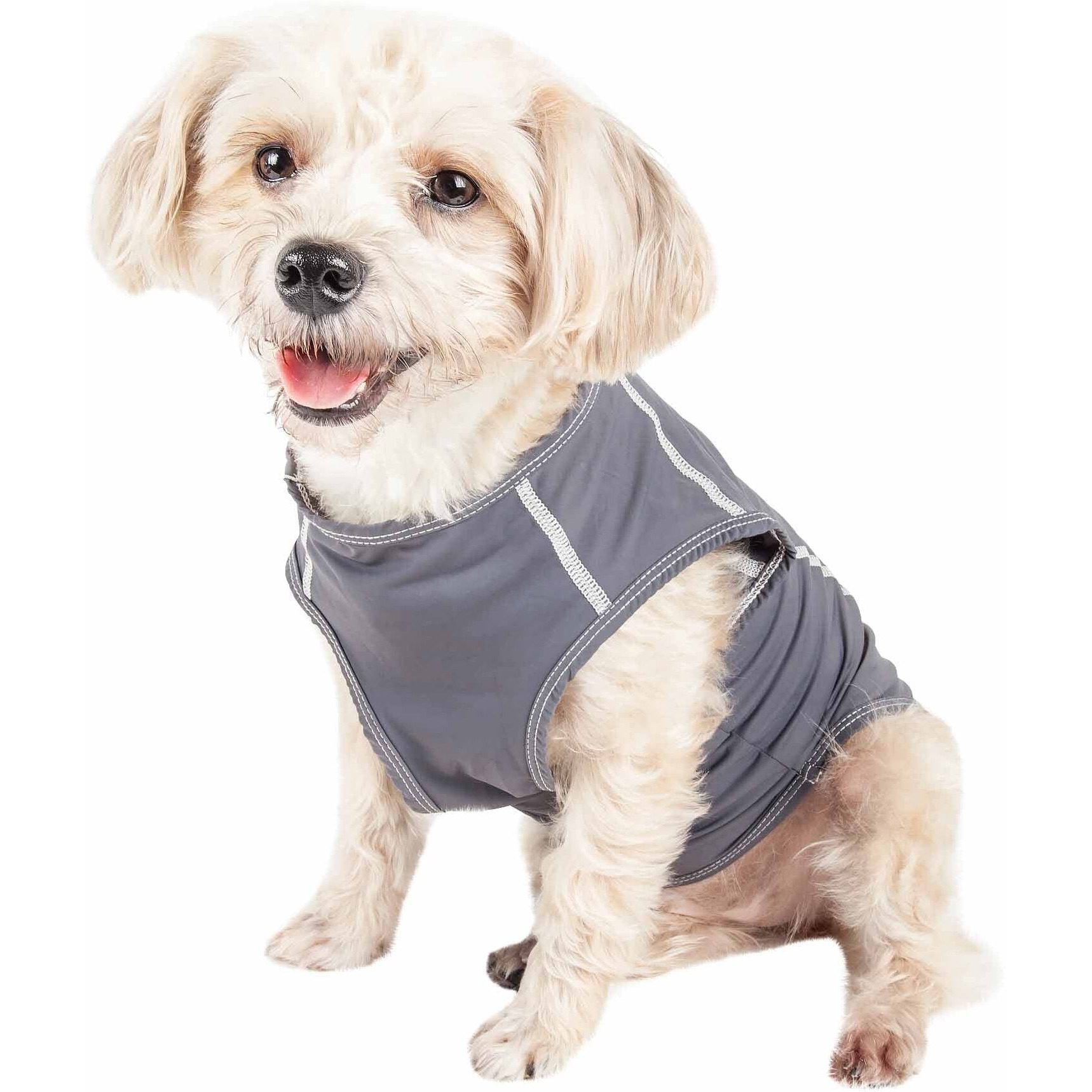Pet Life Active 'Racerbark' 4-Way Stretch Performance Active Dog Tank Top T-Shirt(D0102H7LFQY.)
