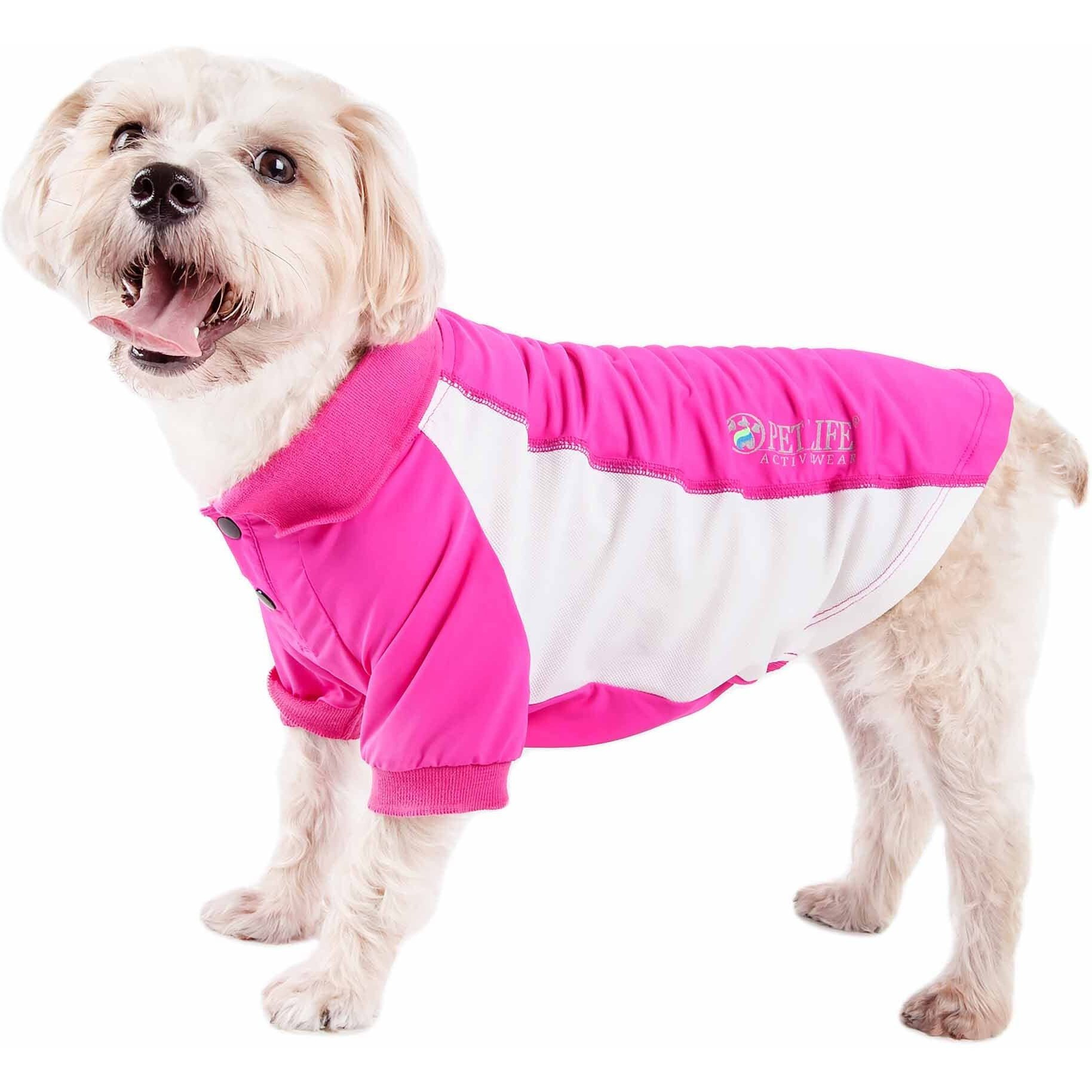 Pet Life Active 'Barko Pawlo' Relax-Stretch Wick-Proof Performance Dog Polo T-Shirt(D0102H7L32V.)