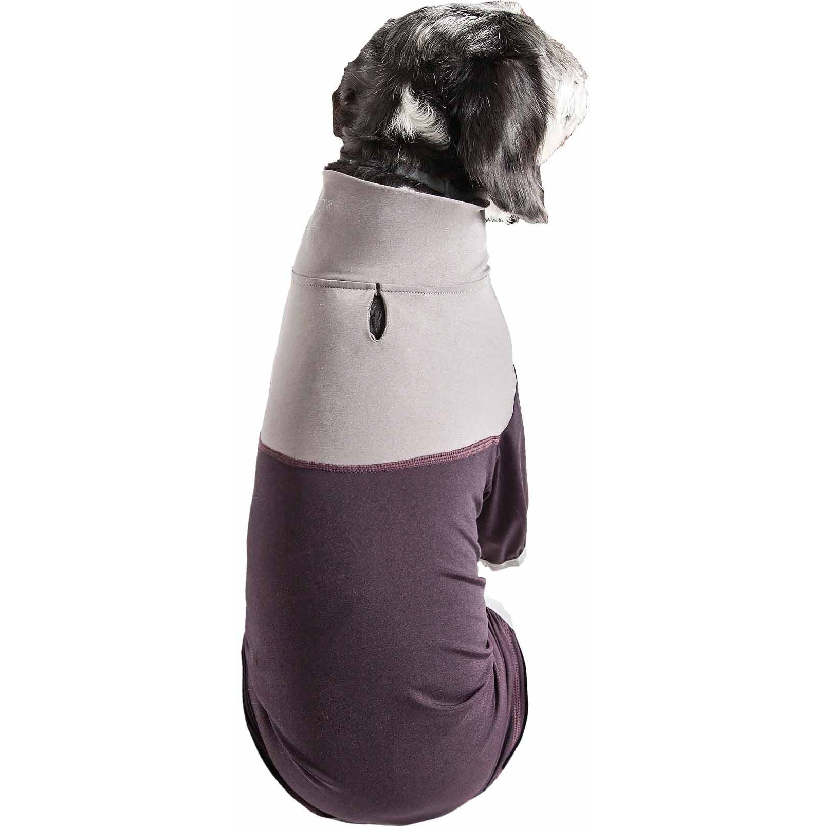Pet Life Active 'Embarker' Heathered Performance 4-Way Stretch Two-Toned Full Body Warm Up(D0102H70WAA.)