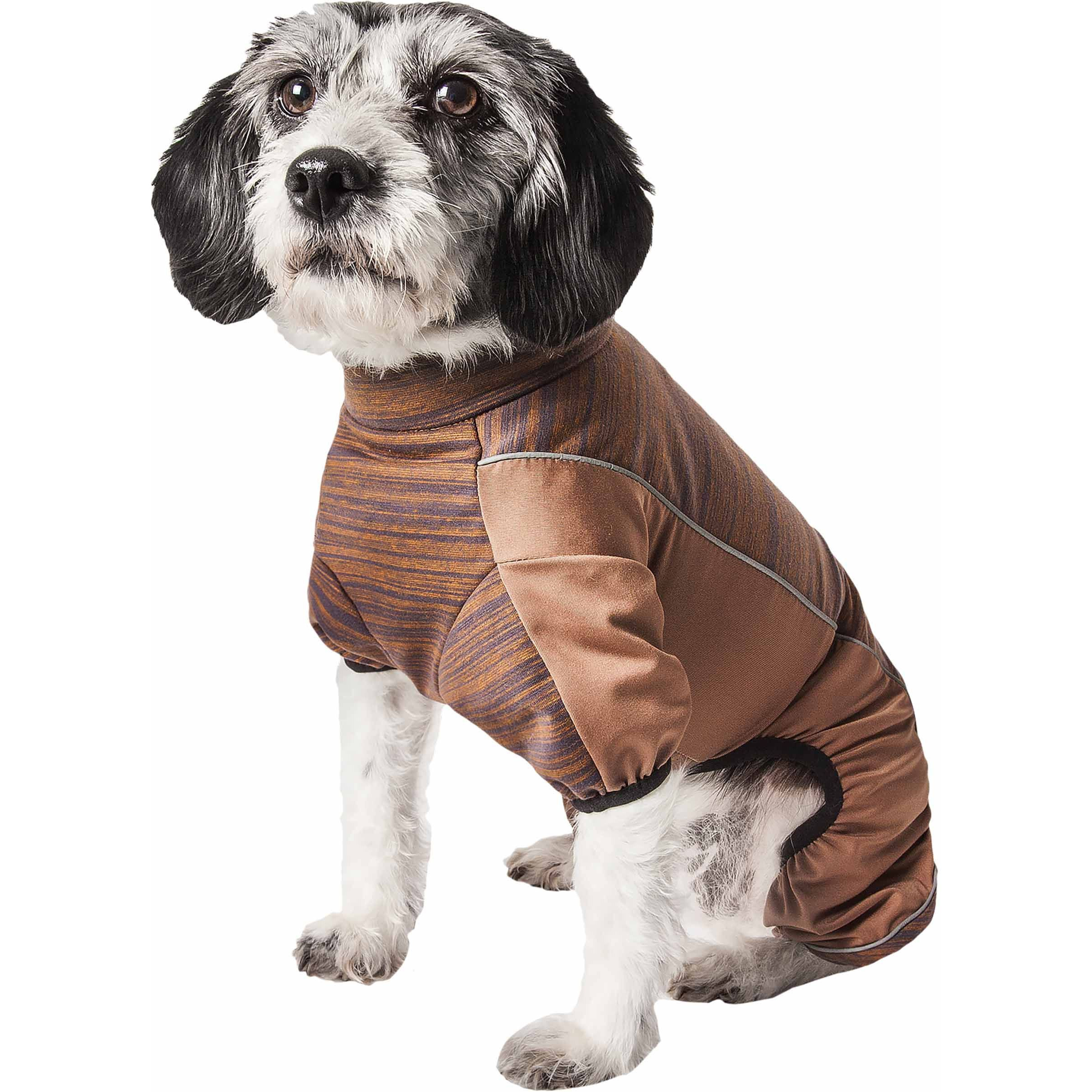 Pet Life Active 'Chase Pacer' Heathered Performance 4-Way Stretch Two-Toned Full Body Warm Up(D0102H70KXG.)