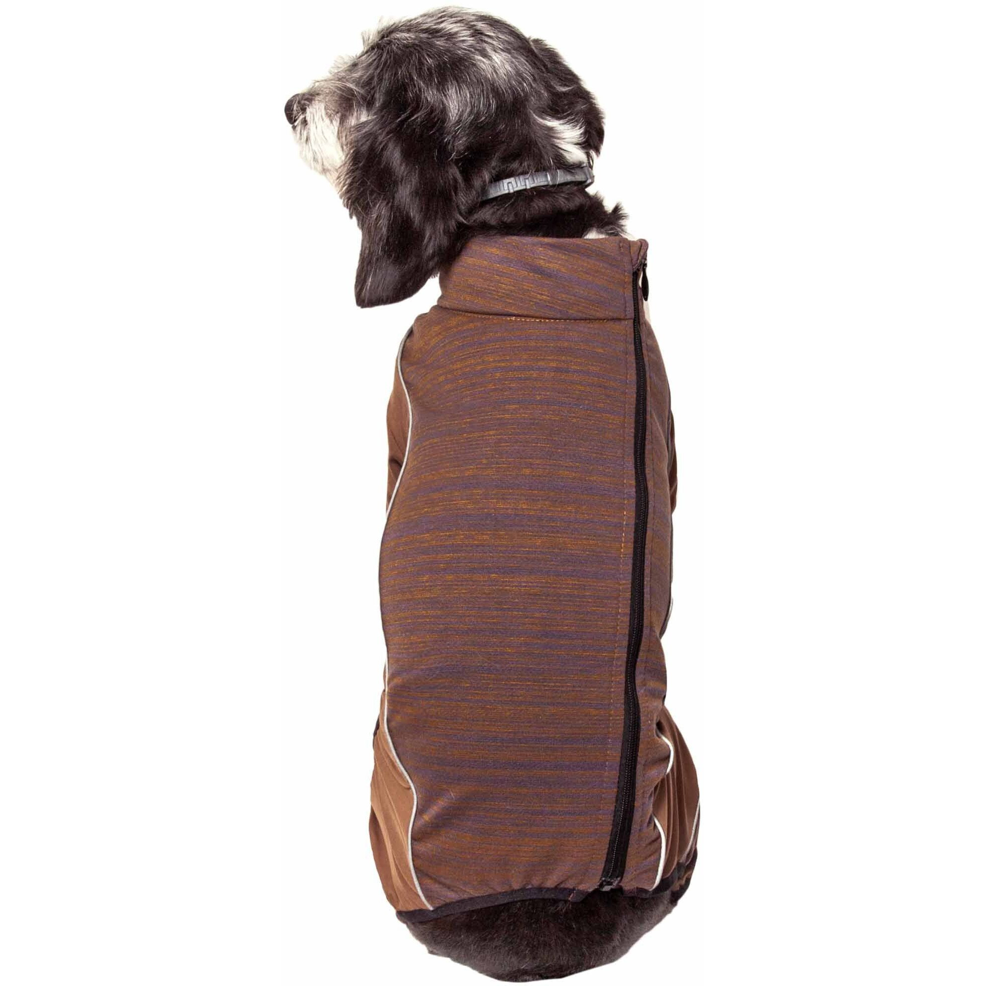Pet Life Active 'Chase Pacer' Heathered Performance 4-Way Stretch Two-Toned Full Body Warm Up(D0102H70KXG.)