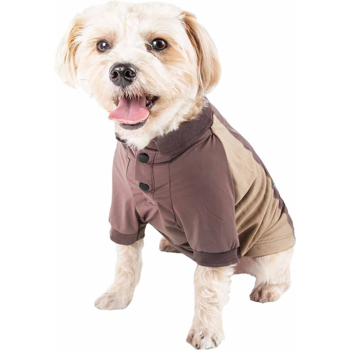 Pet Life Active 'Barko Pawlo' Relax-Stretch Wick-Proof Performance Dog Polo T-Shirt(D0102H7L3QV.)