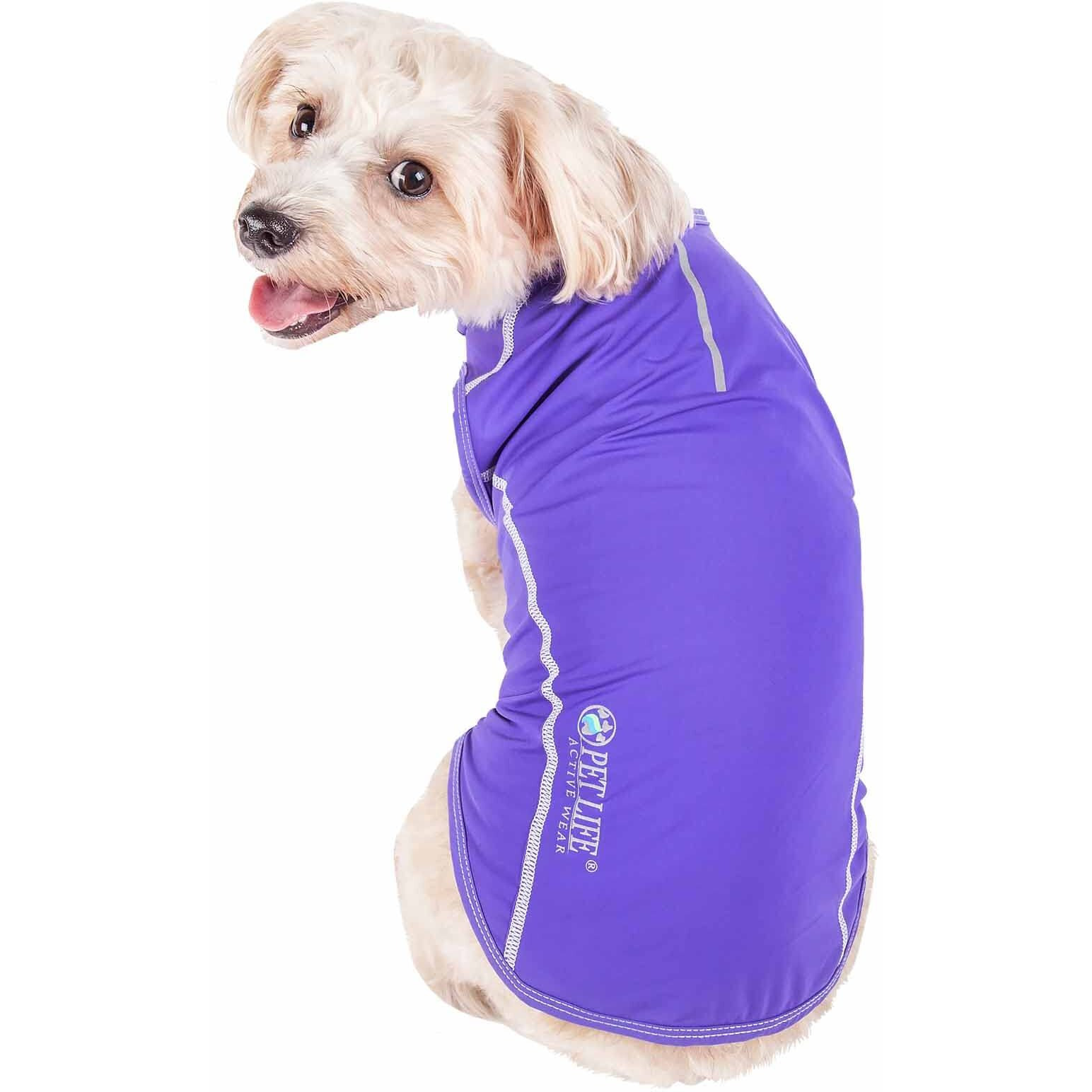 Pet Life Active 'Racerbark' 4-Way Stretch Performance Active Dog Tank Top T-Shirt(D0102H7LF1V.)