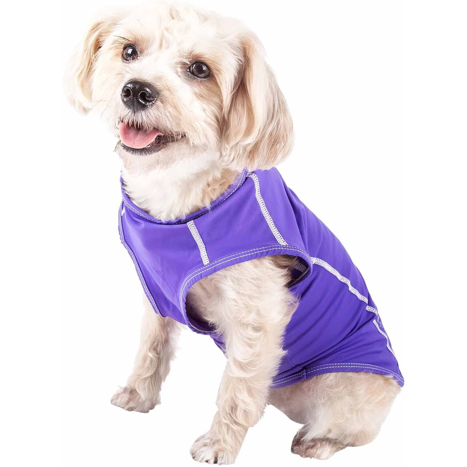Pet Life Active 'Racerbark' 4-Way Stretch Performance Active Dog Tank Top T-Shirt(D0102H7LF1V.)