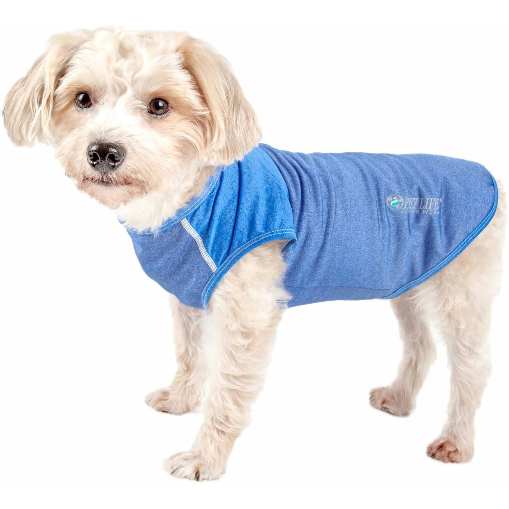 Pet Life Active 'Aero-Pawlse' Heathered Quick-Dry And 4-Way Stretch-Performance Dog Tank Top T-Shirt(D0102H7LU5A.)