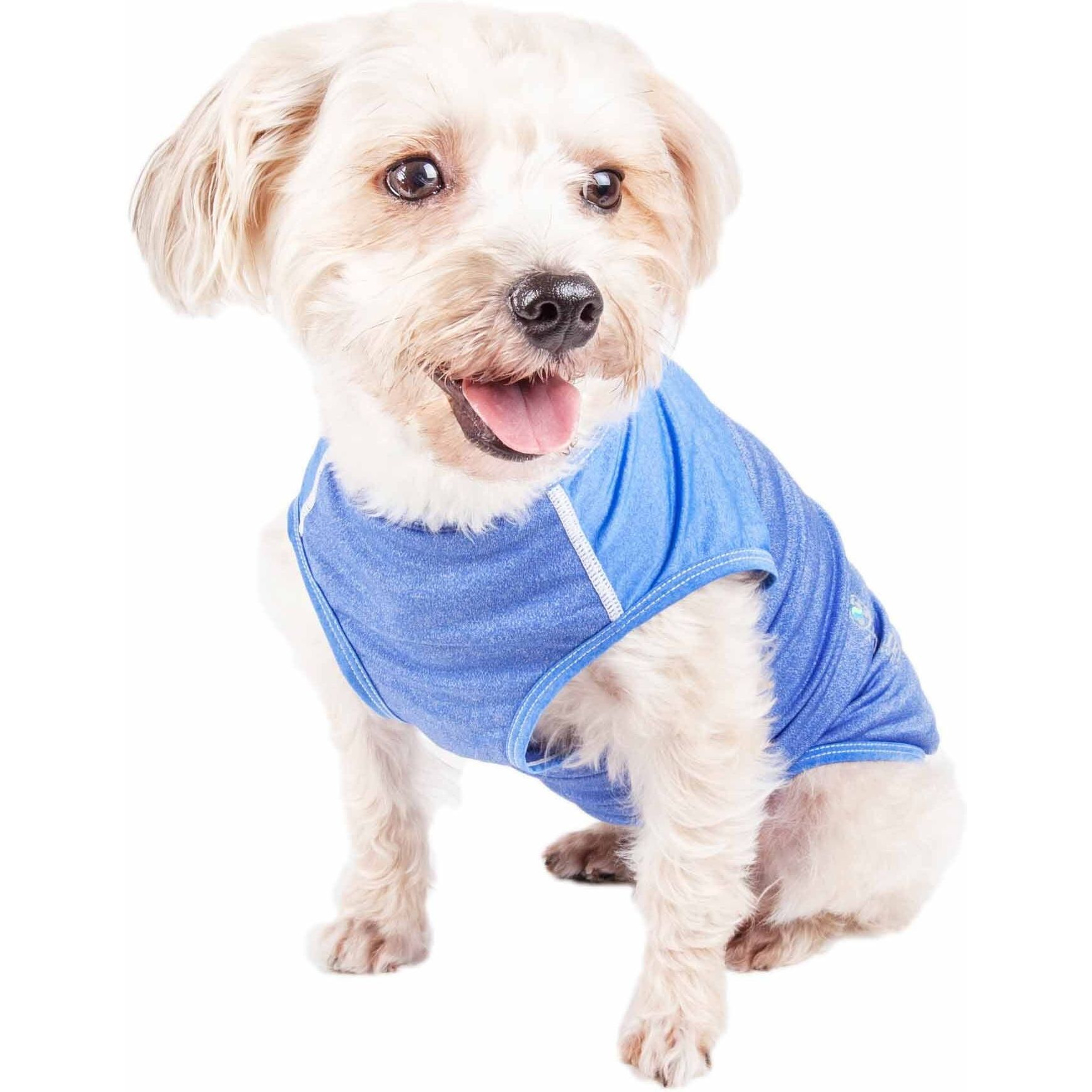 Pet Life Active 'Aero-Pawlse' Heathered Quick-Dry And 4-Way Stretch-Performance Dog Tank Top T-Shirt(D0102H7LU5A.)