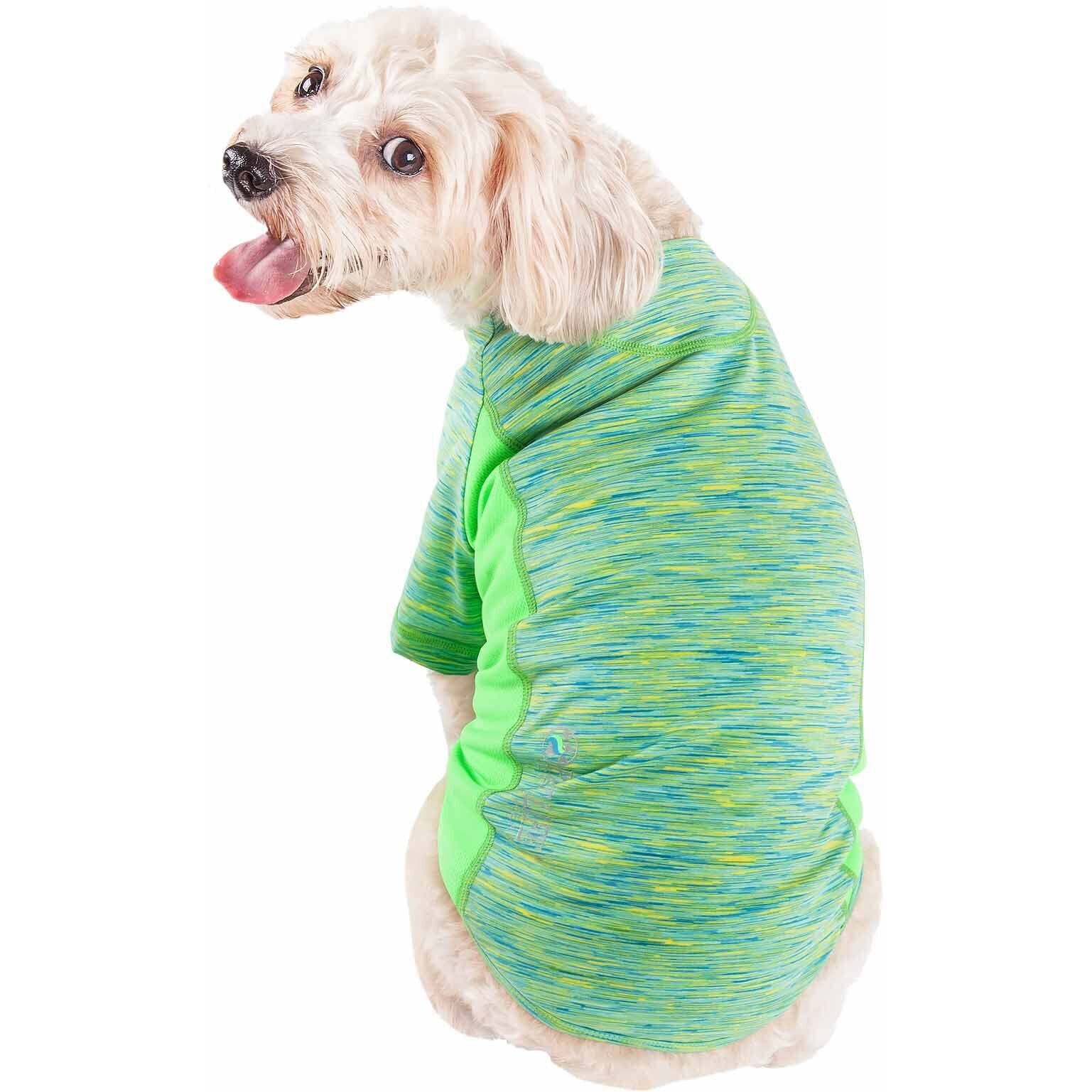 Pet Life Active 'Warf Speed' Heathered Ultra-Stretch Sporty Performance Dog T-Shirt(D0102H7LFFY.)