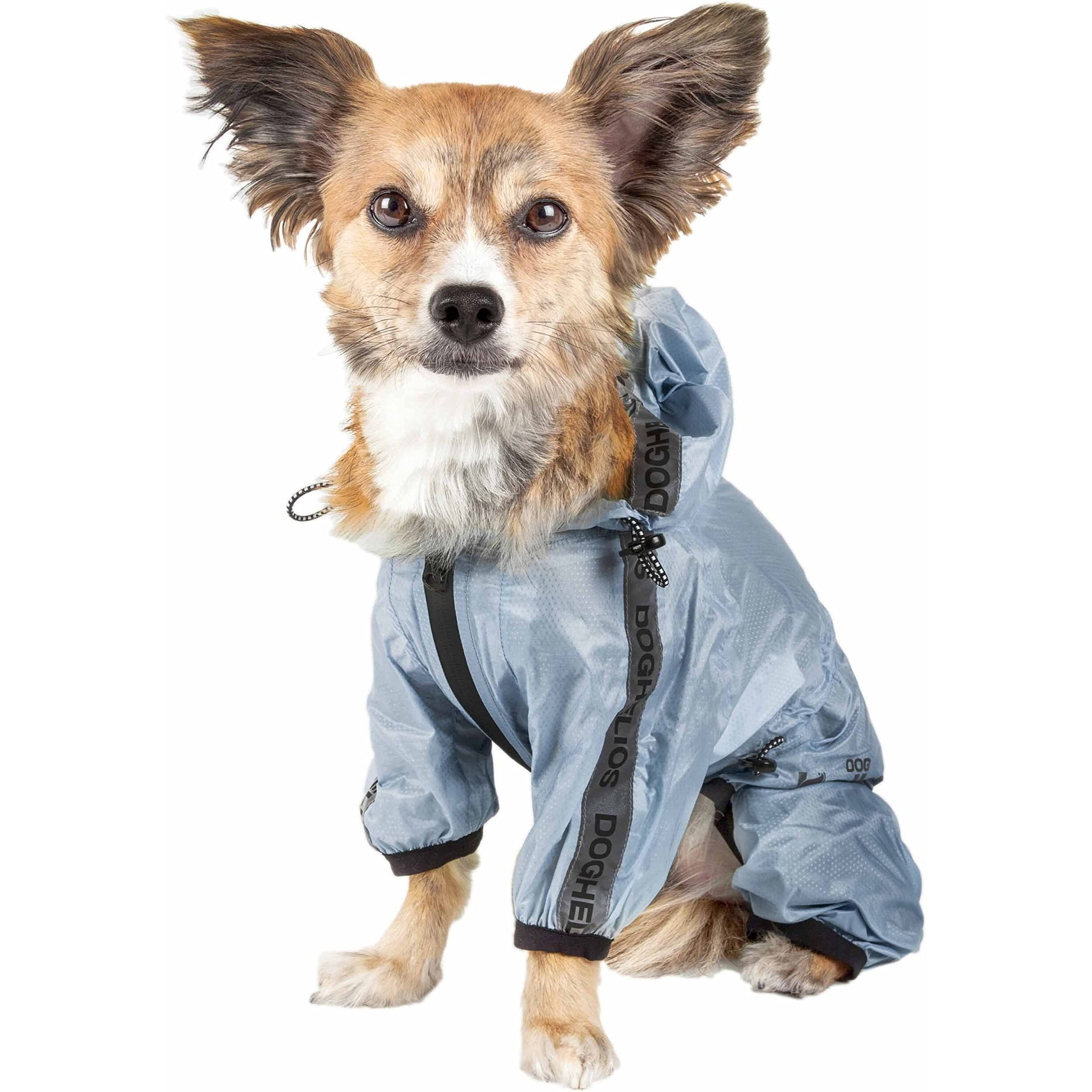 Dog Helios 'Torrential Shield' Waterproof Multi-Adjustable Full Bodied Pet Dog Windbreaker Raincoat(D0102H7LU8G.)
