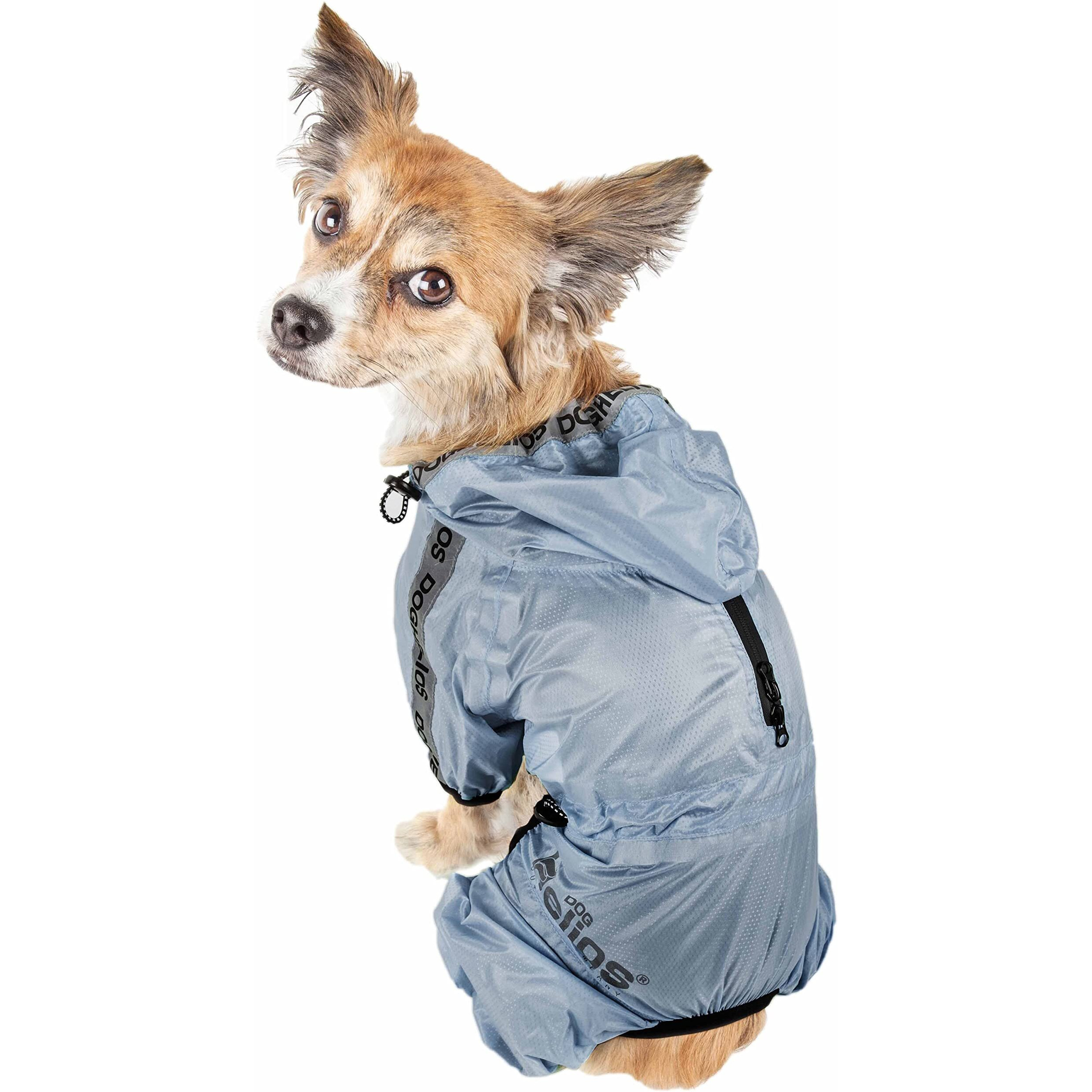 Dog Helios 'Torrential Shield' Waterproof Multi-Adjustable Full Bodied Pet Dog Windbreaker Raincoat(D0102H7LU8G.)