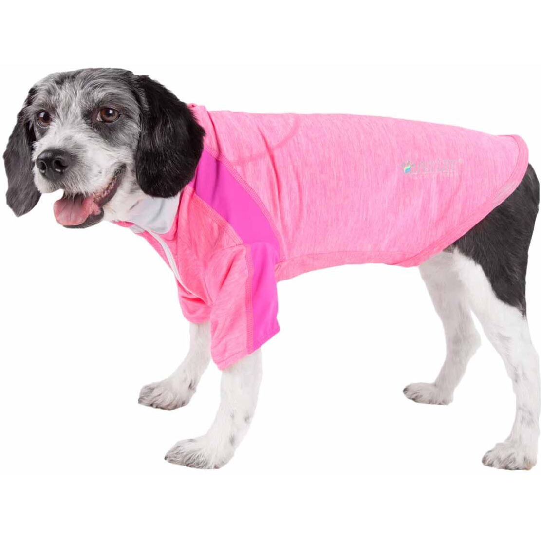 Pet Life Active 'Chewitt Wagassy' 4-Way Stretch Performance Long Sleeve Dog T-Shirt(D0102H70ZWA.)