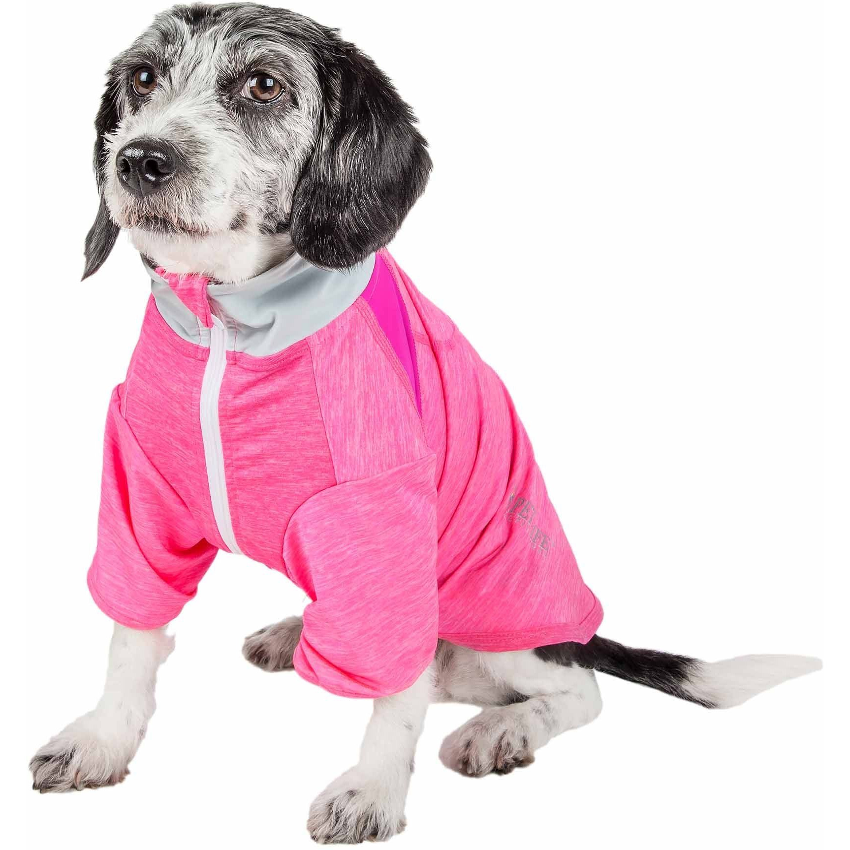 Pet Life Active 'Chewitt Wagassy' 4-Way Stretch Performance Long Sleeve Dog T-Shirt(D0102H70ZWW.)