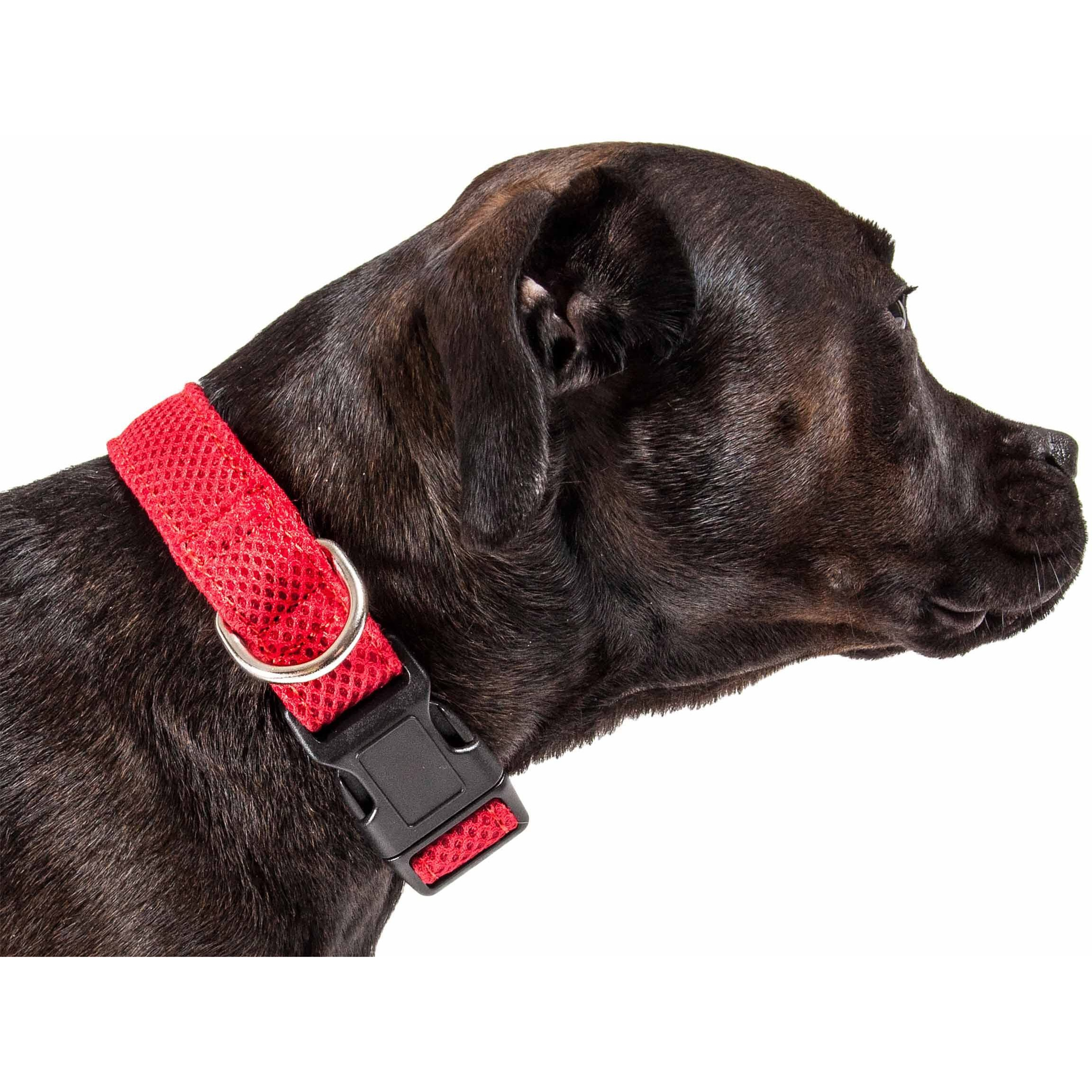 Pet Life 'Aero Mesh' 360 Degree Dual Sided Comfortable And Breathable Adjustable Mesh Dog Collar(D0102H70H8W.)
