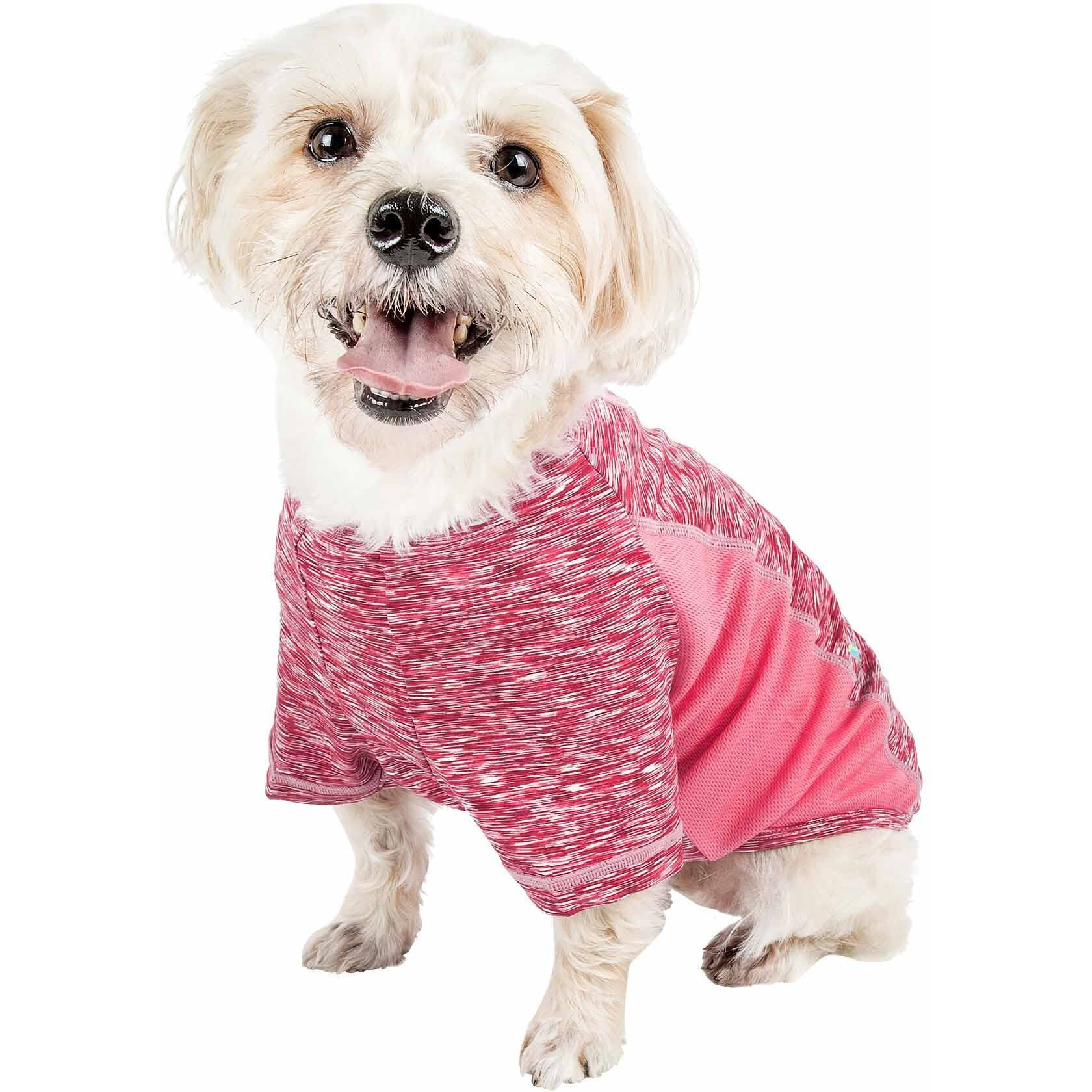Pet Life Active 'Warf Speed' Heathered Ultra-Stretch Sporty Performance Dog T-Shirt(D0102H7LF3V.)