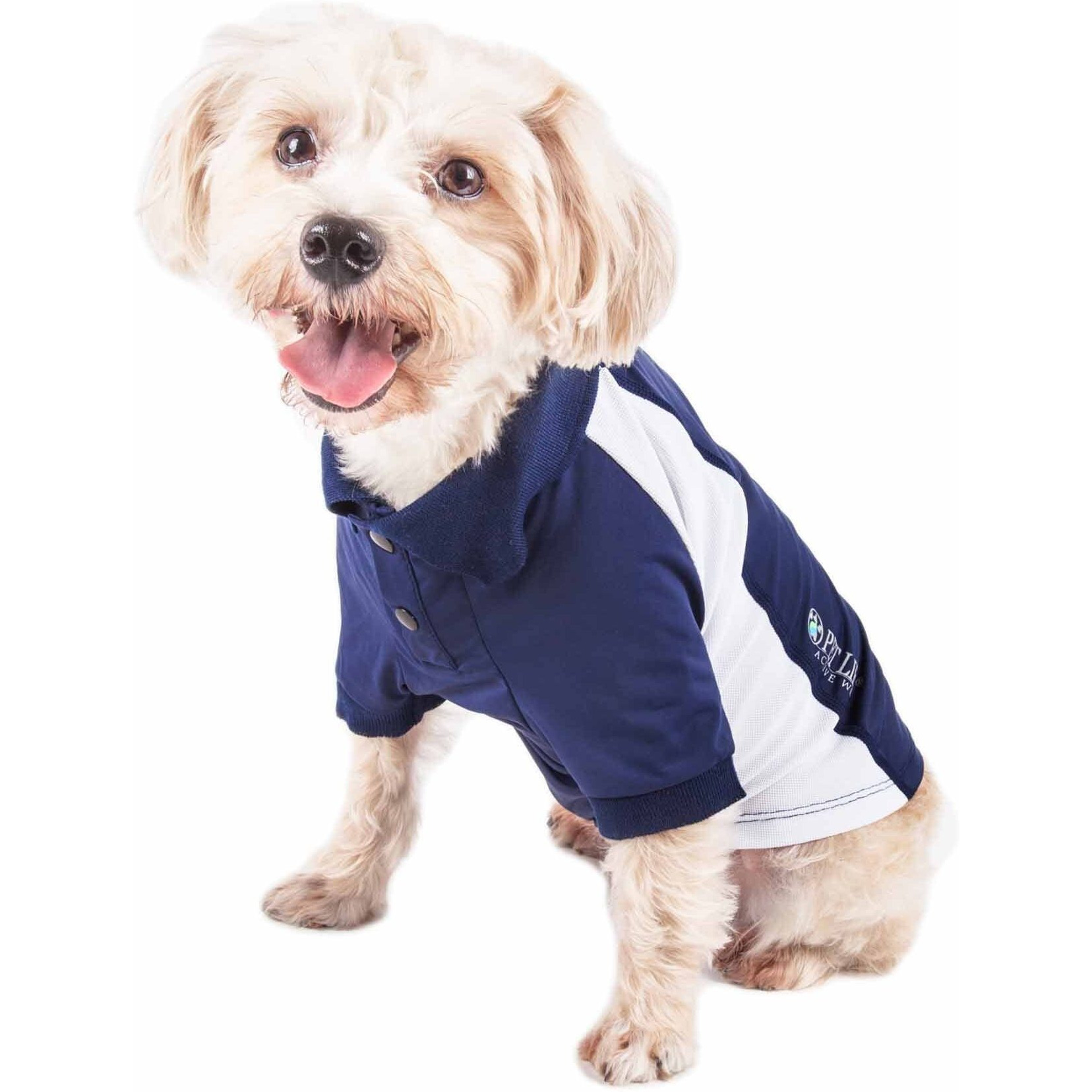 Pet Life Active 'Barko Pawlo' Relax-Stretch Wick-Proof Performance Dog Polo T-Shirt(D0102H7L39A.)