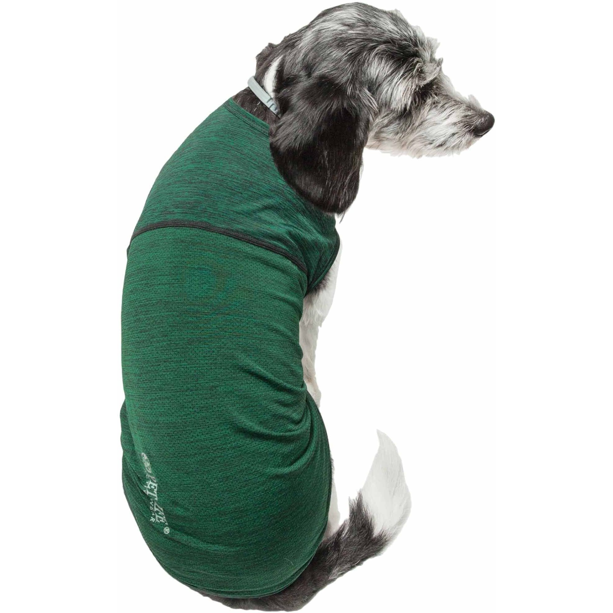 Pet Life Active 'Aero-Pawlse' Heathered Quick-Dry And 4-Way Stretch-Performance Dog Tank Top T-Shirt(D0102H7LTKV.)