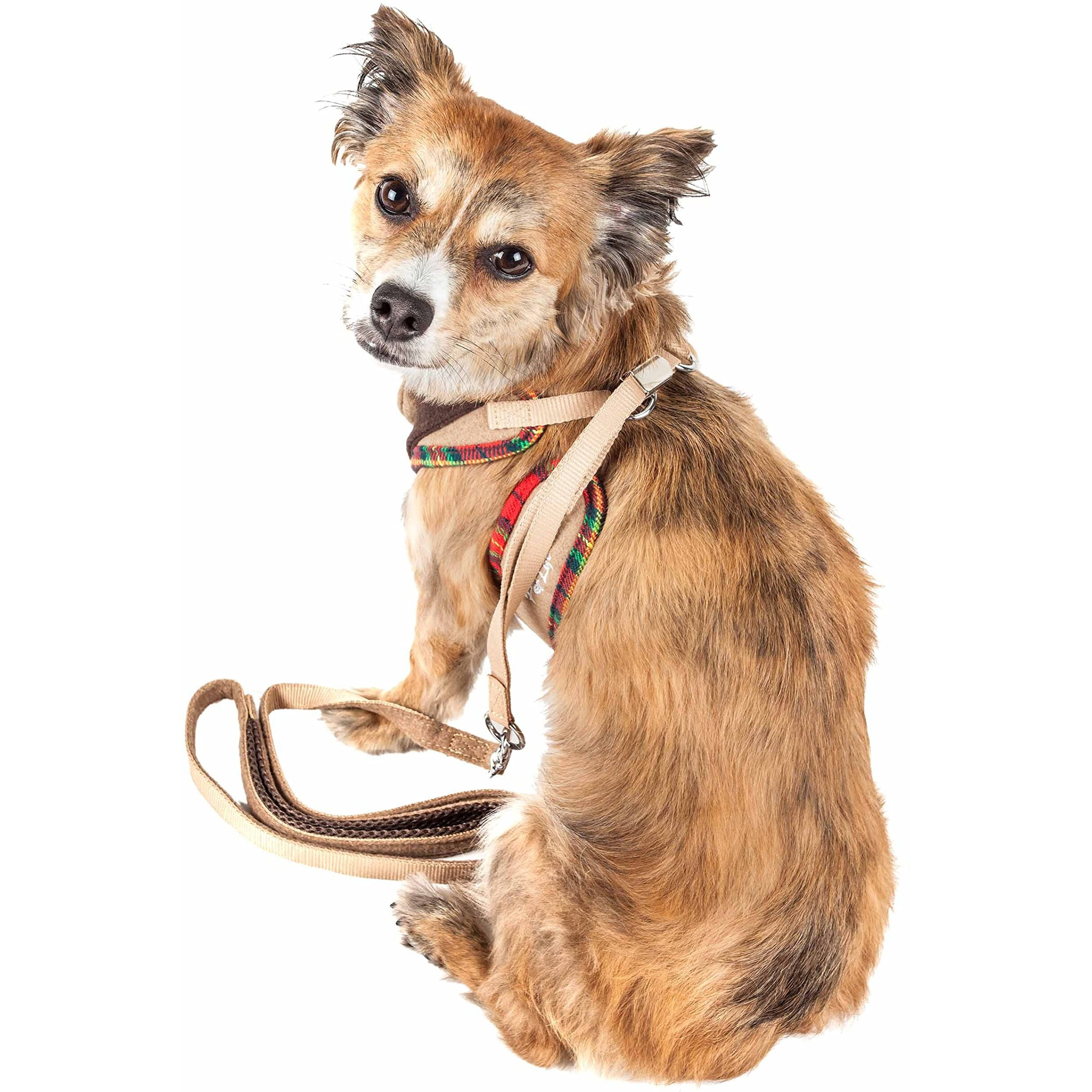 Pet Life Luxe 'Dapperbone' 2-In-1 Mesh Reversed Adjustable Dog Harness-Leash W/ Fashion Bowtie(D0102H70K5U.)