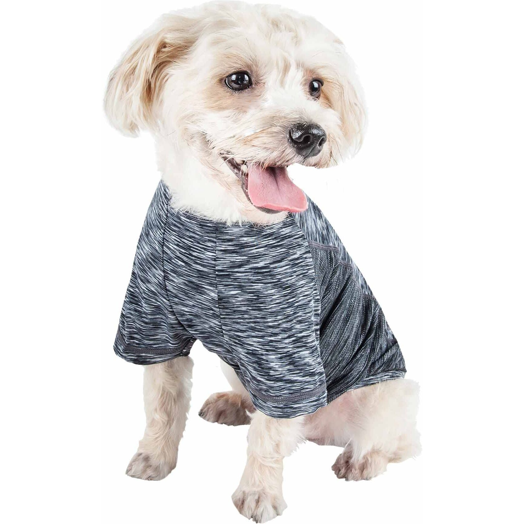 Pet Life Active 'Warf Speed' Heathered Ultra-Stretch Sporty Performance Dog T-Shirt(D0102H7LFNY.)