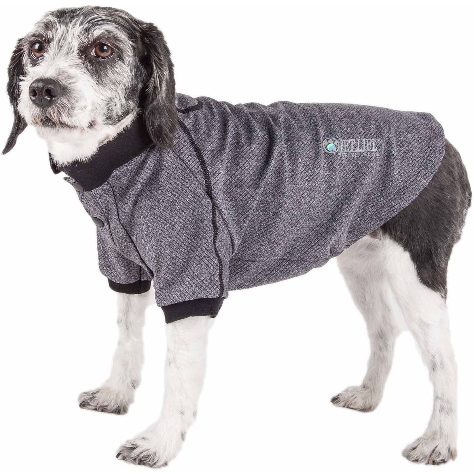 Pet Life Active 'Fur-Flexed' Relax-Stretch Wick-Proof Performance Dog Polo T-Shirt(D0102H7L3Y7.)