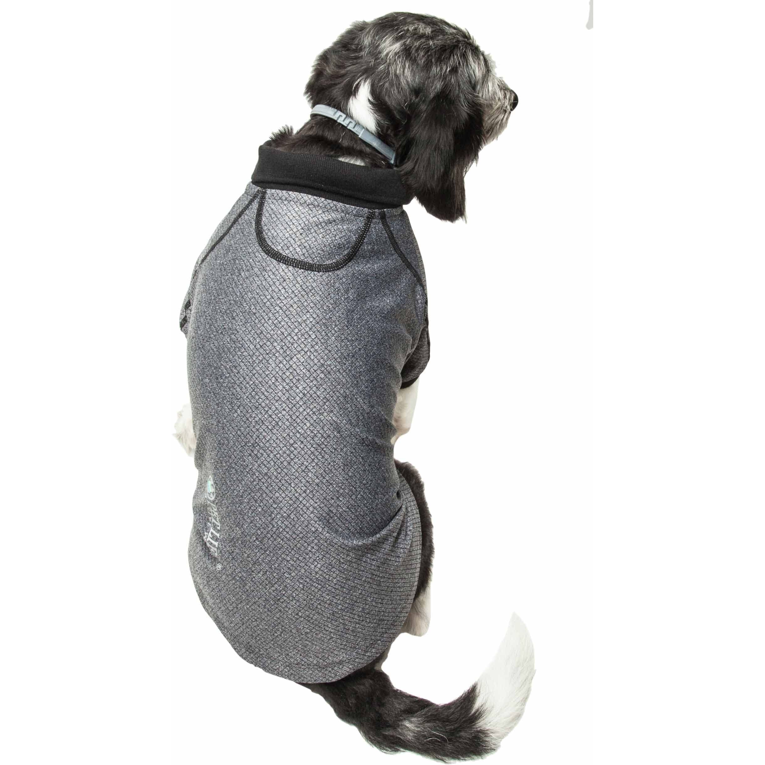 Pet Life Active 'Fur-Flexed' Relax-Stretch Wick-Proof Performance Dog Polo T-Shirt(D0102H7L3Y7.)