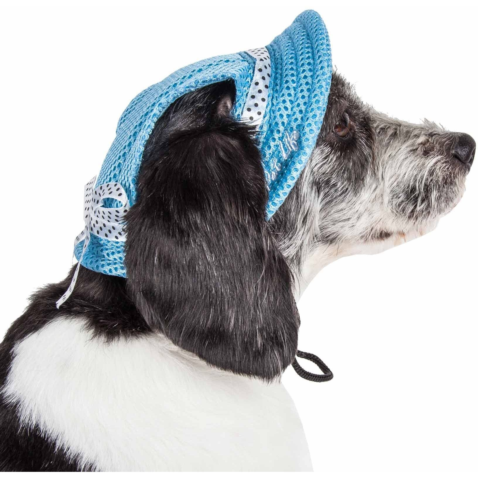Pet Life 'sea Spot Sun' Uv Protectant Adjustable Fashion Mesh Brimmed Dog Hat Cap(D0102H70ZC7.)
