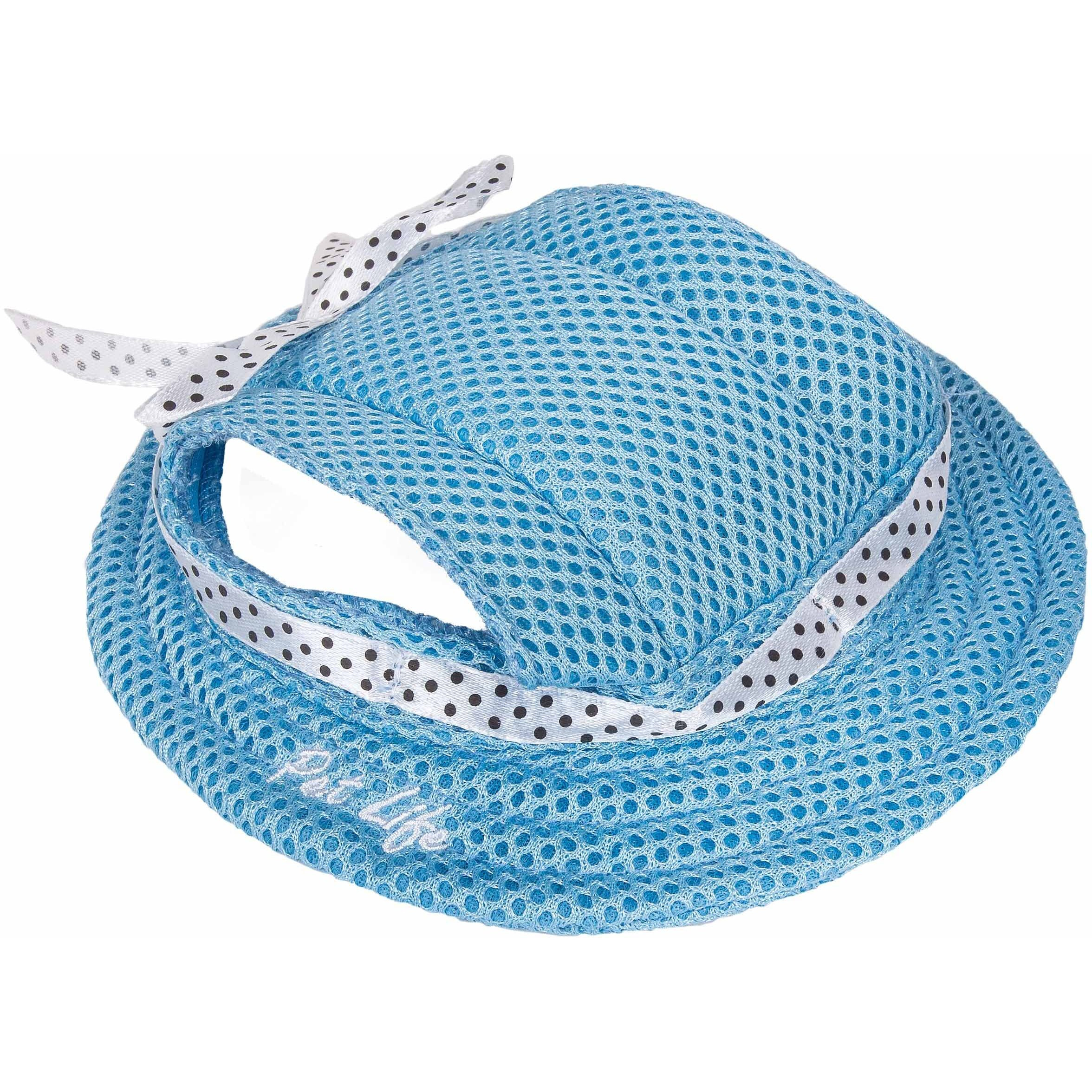 Pet Life 'sea Spot Sun' Uv Protectant Adjustable Fashion Mesh Brimmed Dog Hat Cap(D0102H70ZC7.)
