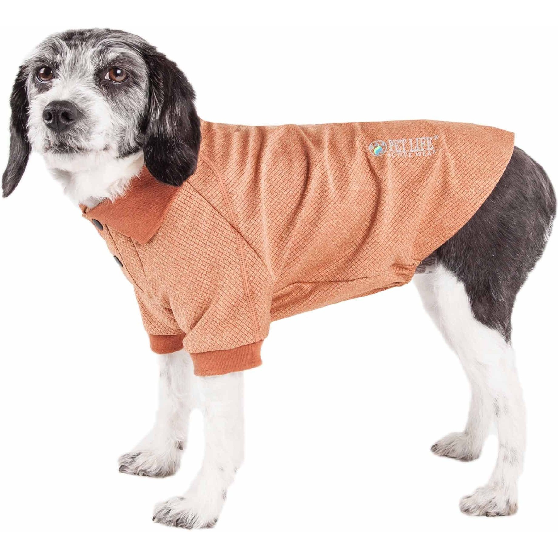 Pet Life Active 'Fur-Flexed' Relax-Stretch Wick-Proof Performance Dog Polo T-Shirt(D0102H7L3DW.)