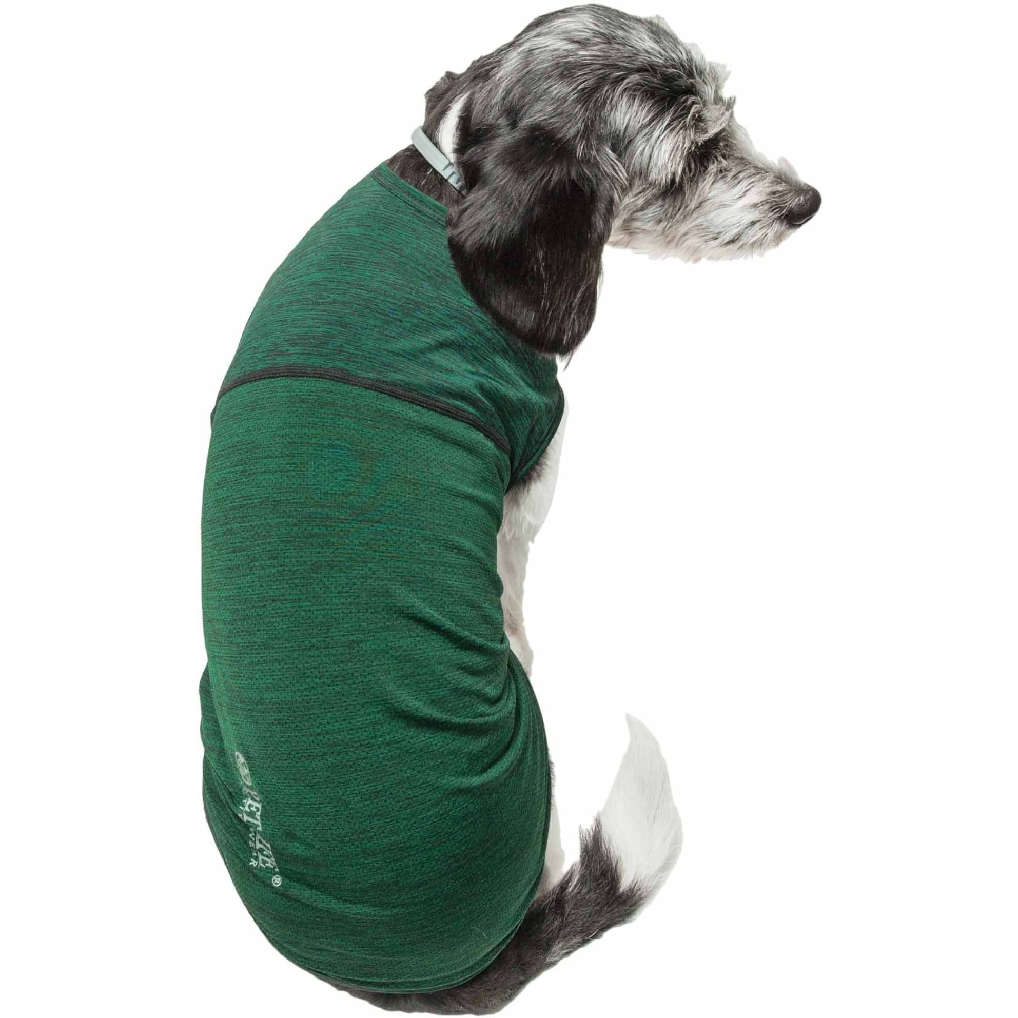 Pet Life Active 'Aero-Pawlse' Heathered Quick-Dry And 4-Way Stretch-Performance Dog Tank Top T-Shirt(D0102H7LTKA.)