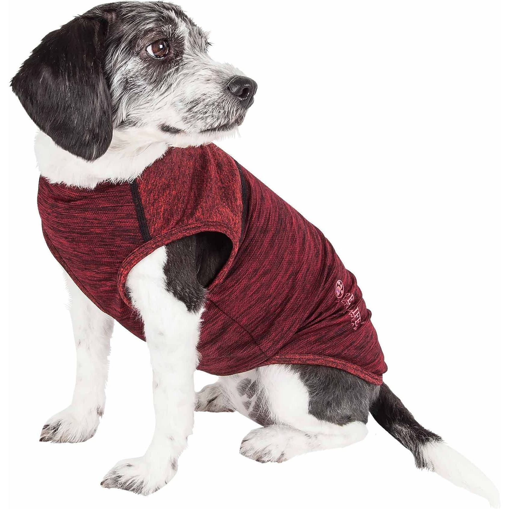 Pet Life Active 'Aero-Pawlse' Heathered Quick-Dry And 4-Way Stretch-Performance Dog Tank Top T-Shirt(D0102H7LTF7.)
