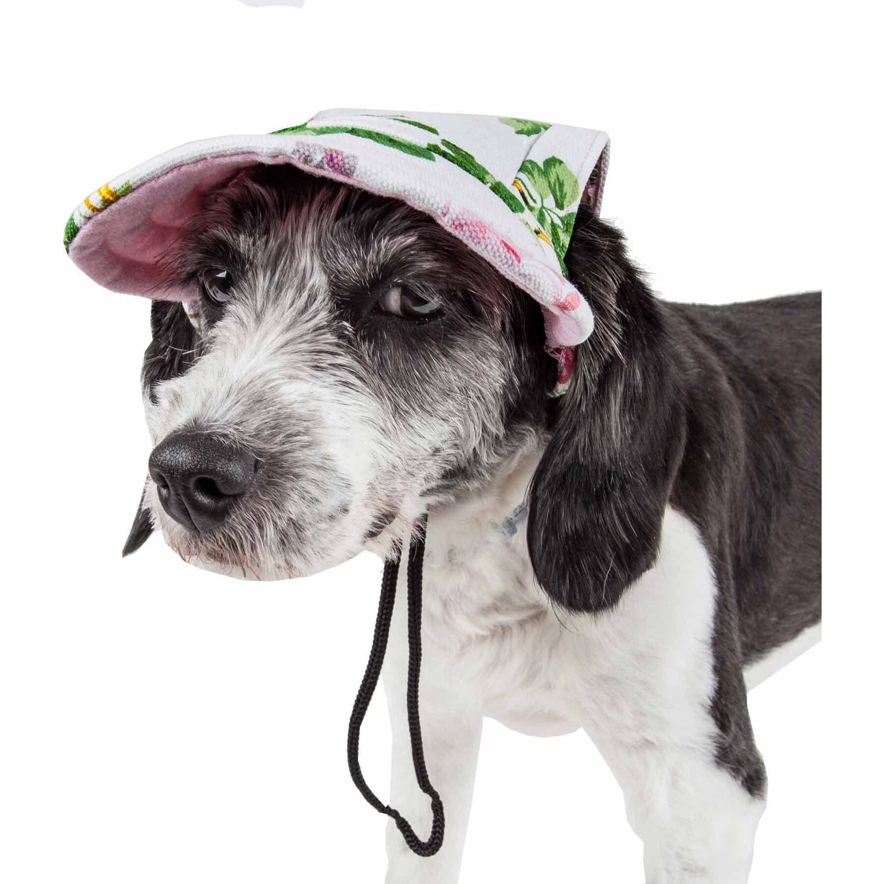 Pet Life 'Botanic Bark' Floral Uv Protectant Adjustable Fashion Dog Hat Cap(D0102H7LF9G.)
