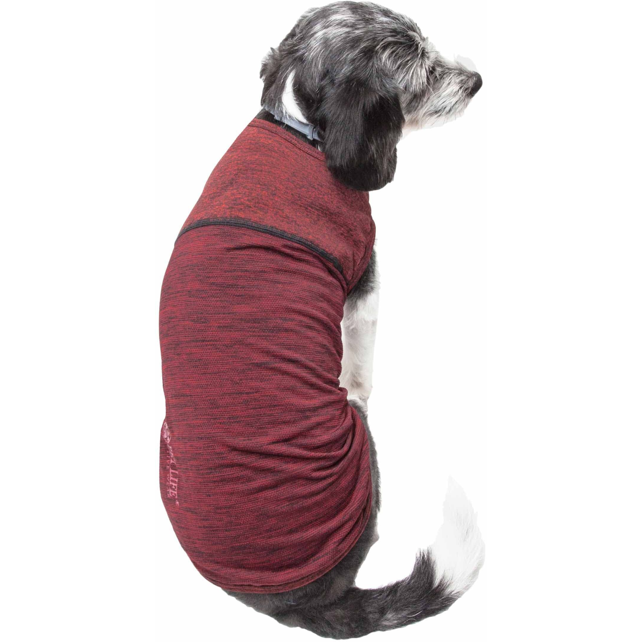 Pet Life Active 'Aero-Pawlse' Heathered Quick-Dry And 4-Way Stretch-Performance Dog Tank Top T-Shirt(D0102H7LTFU.)