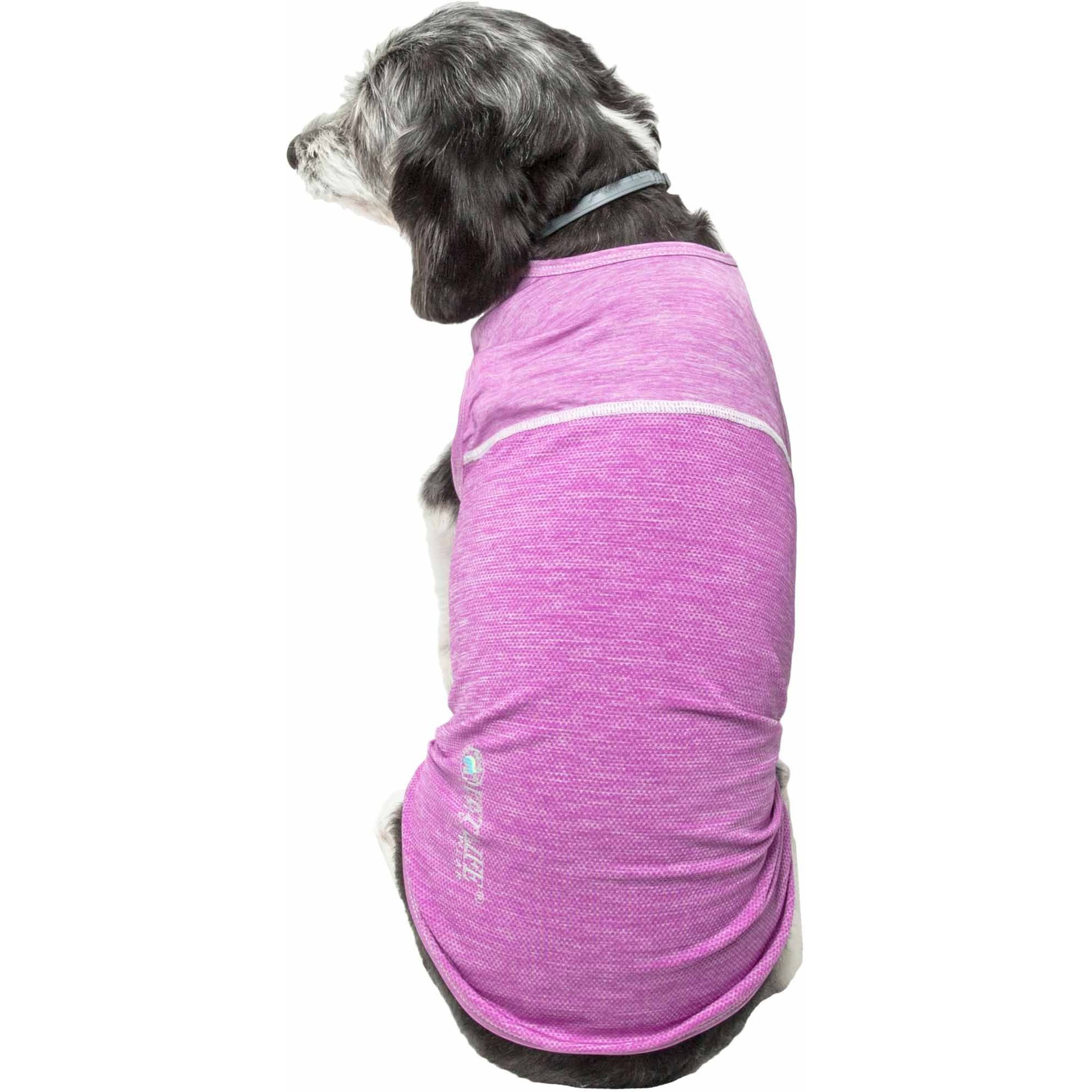 Pet Life Active 'Aero-Pawlse' Heathered Quick-Dry And 4-Way Stretch-Performance Dog Tank Top T-Shirt(D0102H7LT8W.)