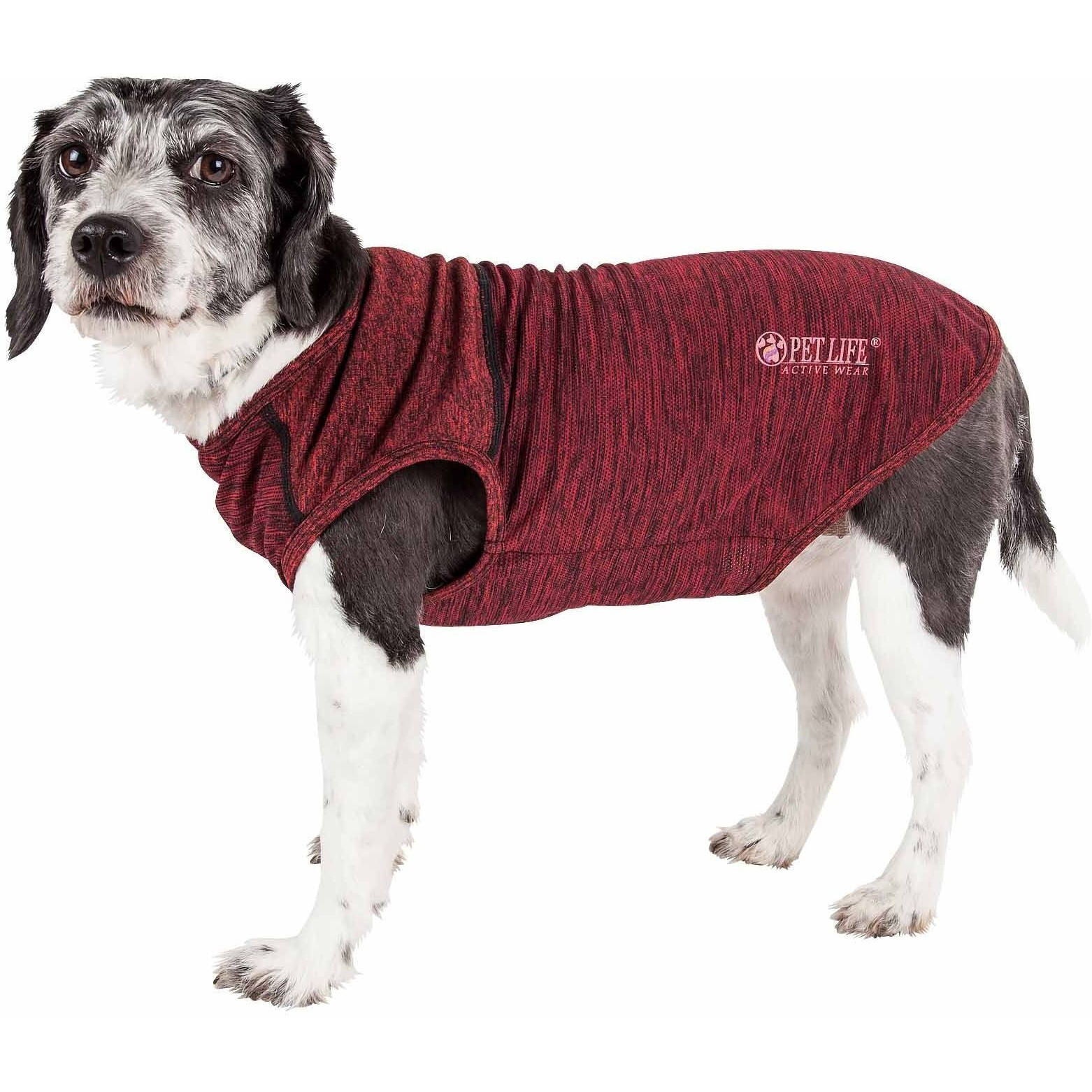 Pet Life Active 'Aero-Pawlse' Heathered Quick-Dry And 4-Way Stretch-Performance Dog Tank Top T-Shirt(D0102H7LT3V.)