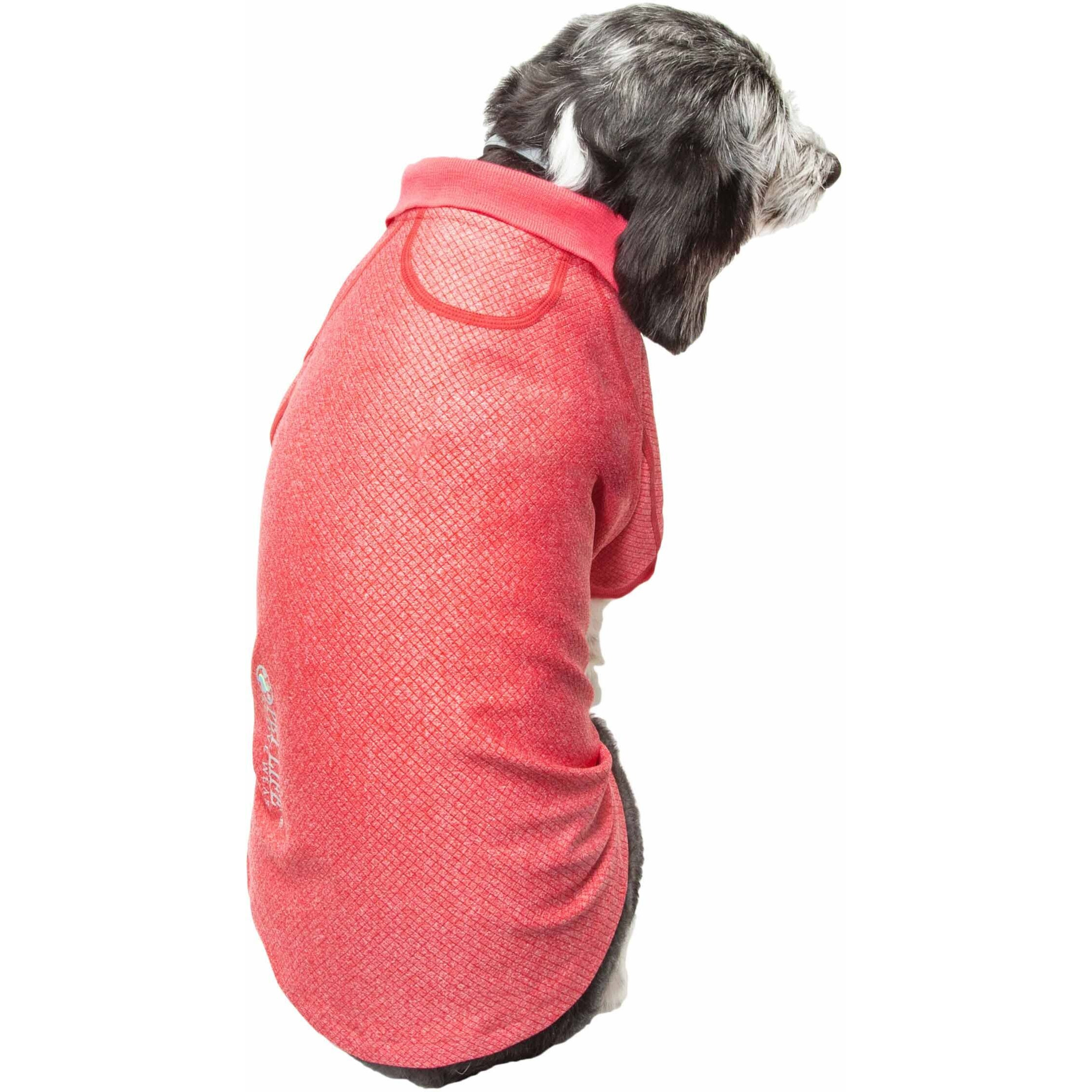 Pet Life Active 'Fur-Flexed' Relax-Stretch Wick-Proof Performance Dog Polo T-Shirt(D0102H7L3ZA.)