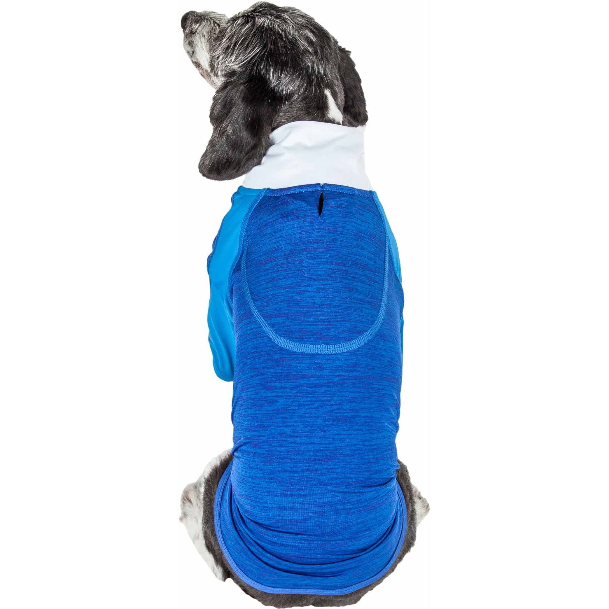 Pet Life Active 'Chewitt Wagassy' 4-Way Stretch Performance Long Sleeve Dog T-Shirt(D0102H70Z4U.)