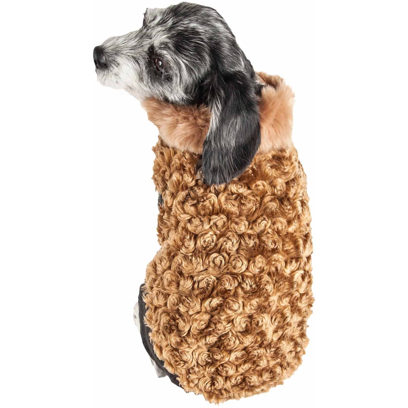 Pet Life Luxe 'Furpaw' Shaggy Elegant Designer Dog Coat Jacket(D0102H7LUCG.)