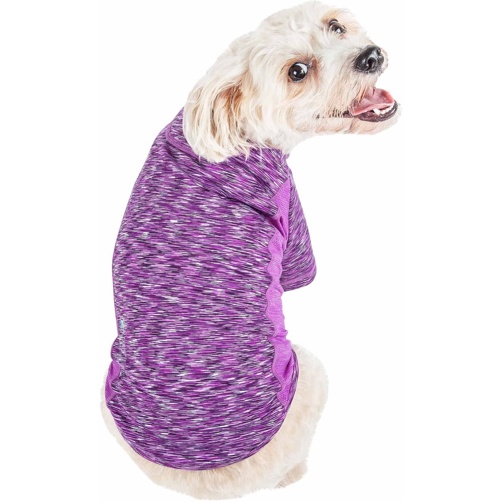 Pet Life Active 'Warf Speed' Heathered Ultra-Stretch Sporty Performance Dog T-Shirt(D0102H7LFTU.)