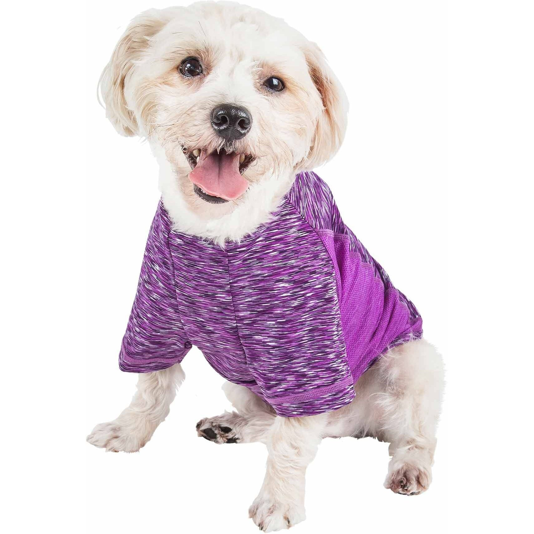 Pet Life Active 'Warf Speed' Heathered Ultra-Stretch Sporty Performance Dog T-Shirt(D0102H7LFTU.)