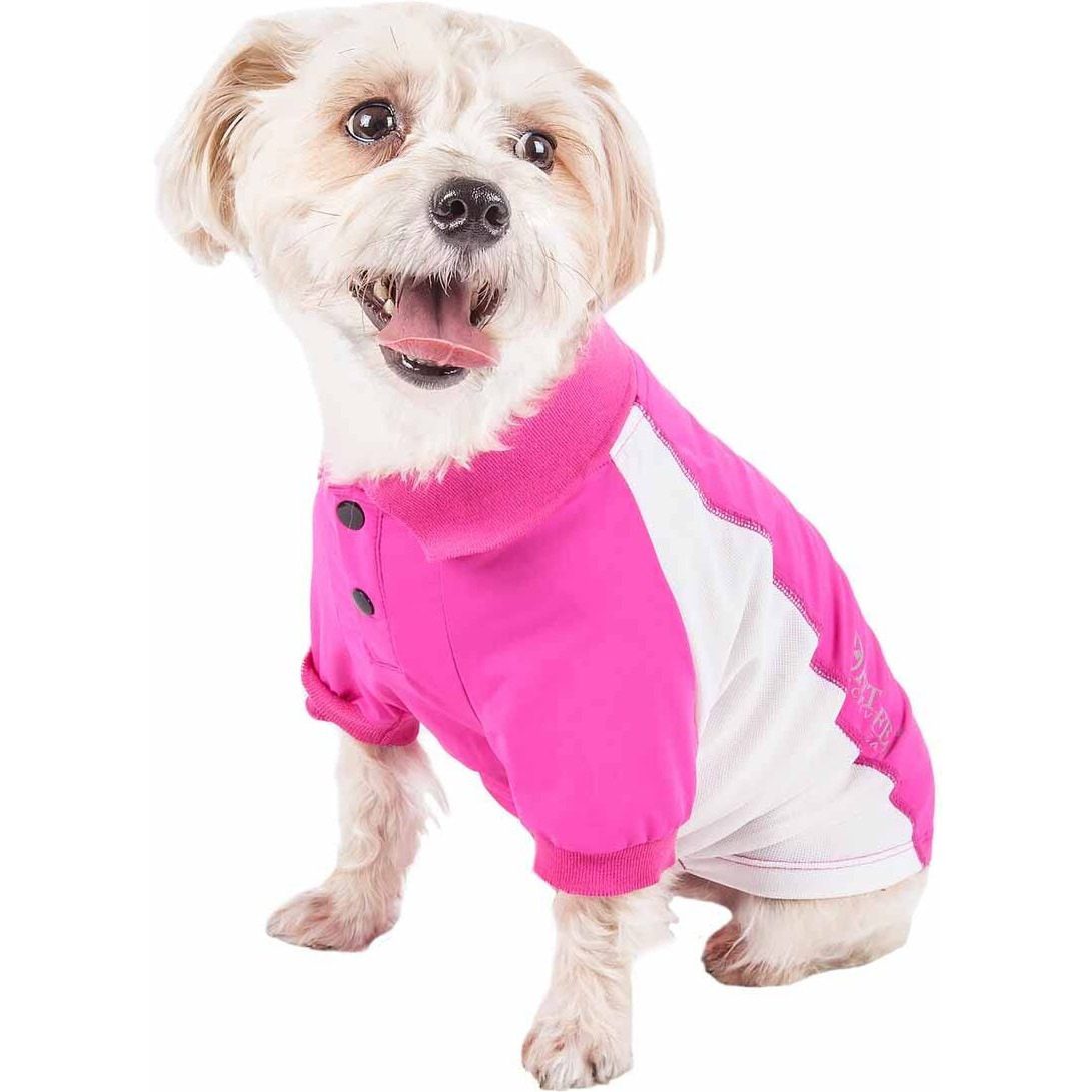 Pet Life Active 'Barko Pawlo' Relax-Stretch Wick-Proof Performance Dog Polo T-Shirt(D0102H7L3IU.)