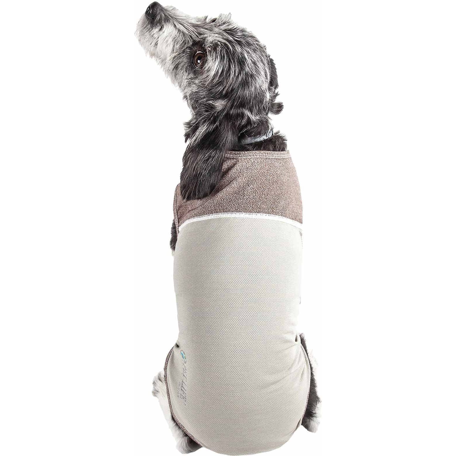 Pet Life Active 'Aero-Pawlse' Heathered Quick-Dry And 4-Way Stretch-Performance Dog Tank Top T-Shirt(D0102H7LTUV.)