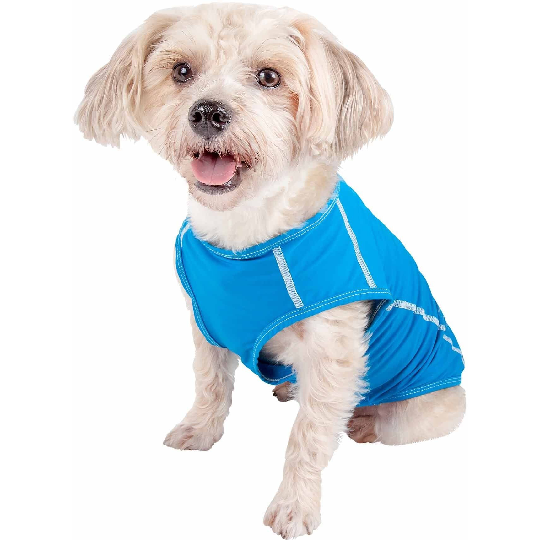 Pet Life Active 'Racerbark' 4-Way Stretch Performance Active Dog Tank Top T-Shirt(D0102H7LFCA.)