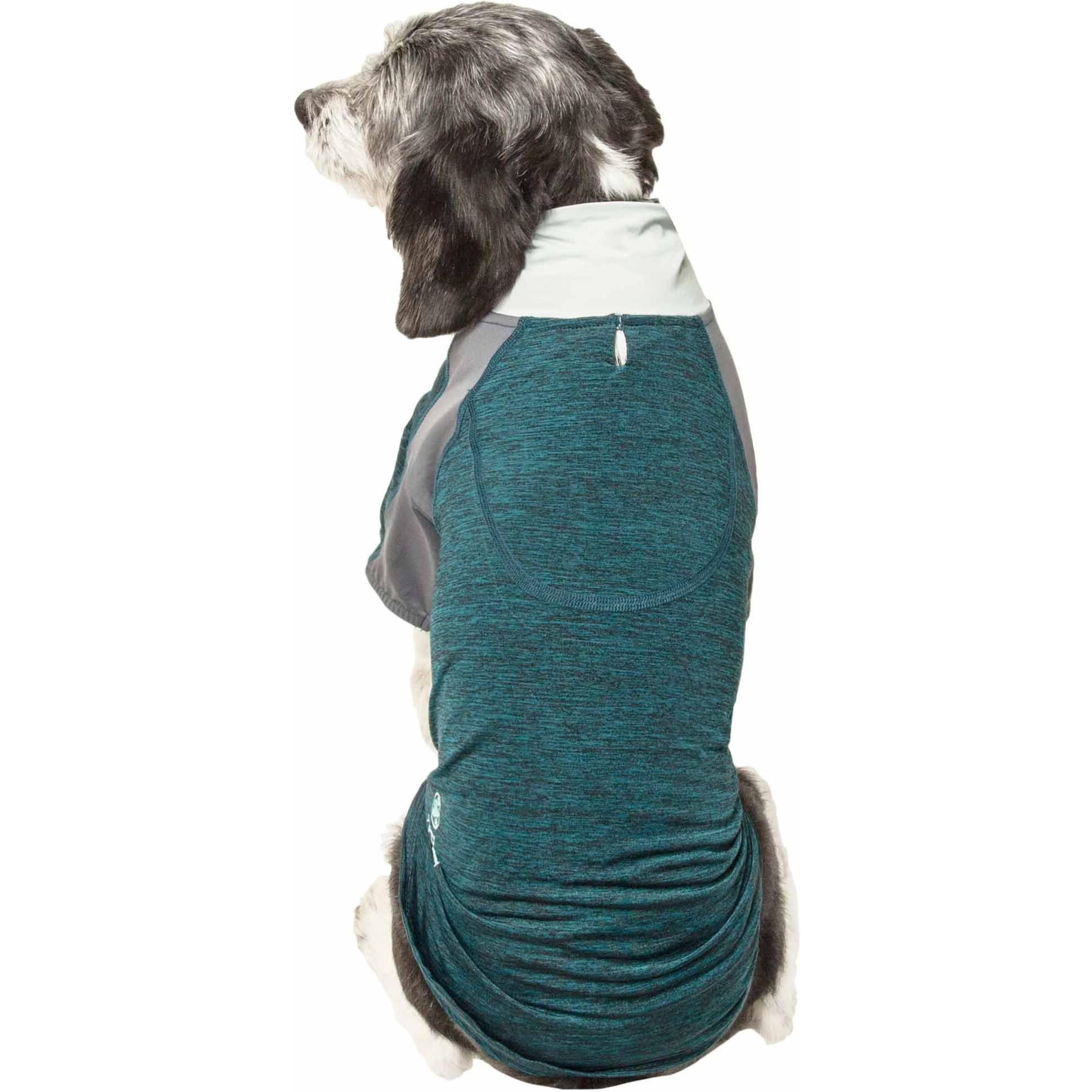 Pet Life Active 'Chewitt Wagassy' 4-Way Stretch Performance Long Sleeve Dog T-Shirt(D0102H70Z8Y.)