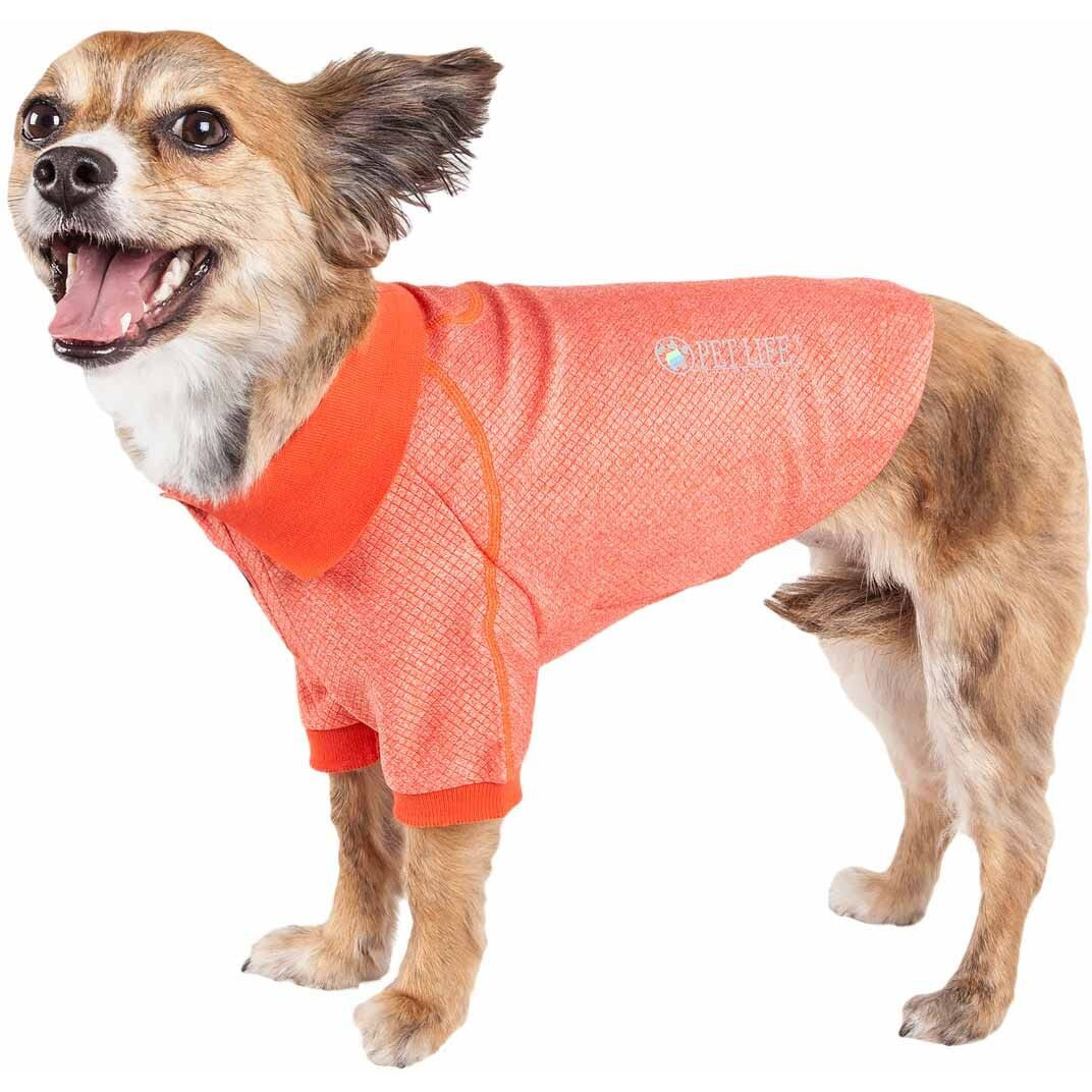 Pet Life Active 'Fur-Flexed' Relax-Stretch Wick-Proof Performance Dog Polo T-Shirt(D0102H7L3JG.)