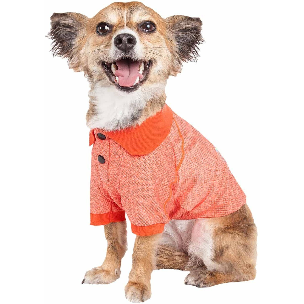 Pet Life Active 'Fur-Flexed' Relax-Stretch Wick-Proof Performance Dog Polo T-Shirt(D0102H7L3JG.)
