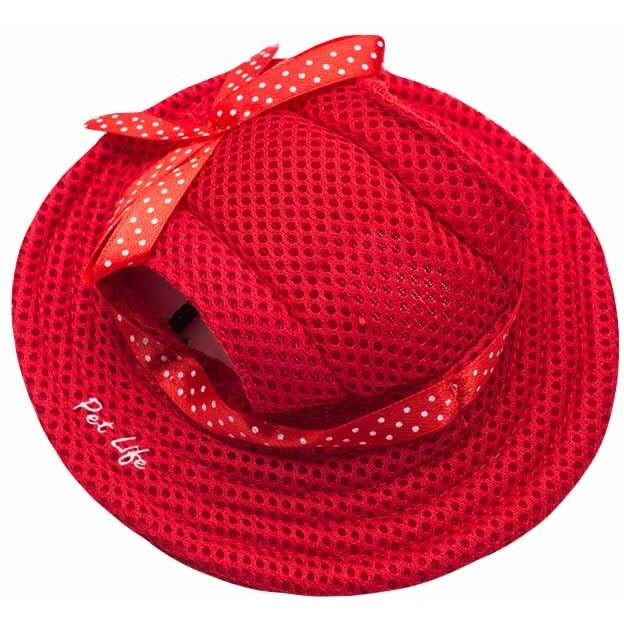 Pet Life 'sea Spot Sun' Uv Protectant Adjustable Fashion Mesh Brimmed Dog Hat Cap(D0102H70ZJ7.)